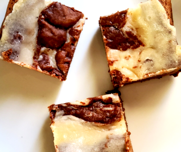 Plant-based chocolate cheesecake brownies