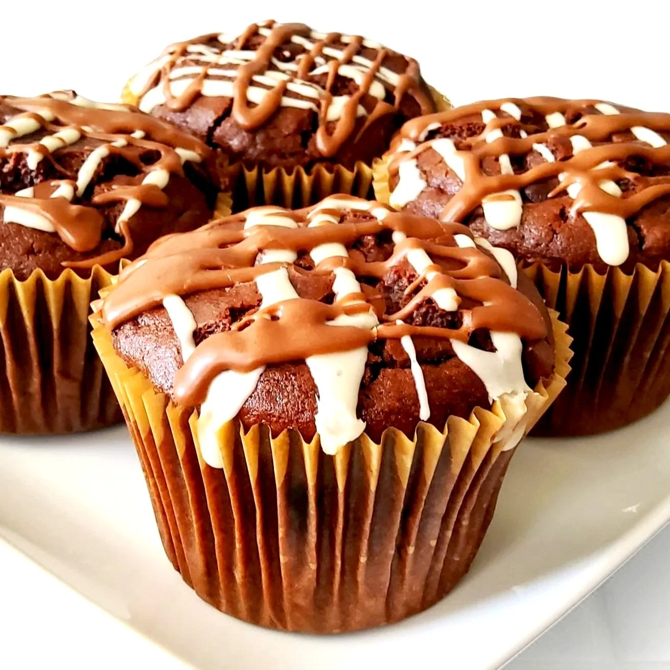 Plant-based and gluten free double chocolate muffins