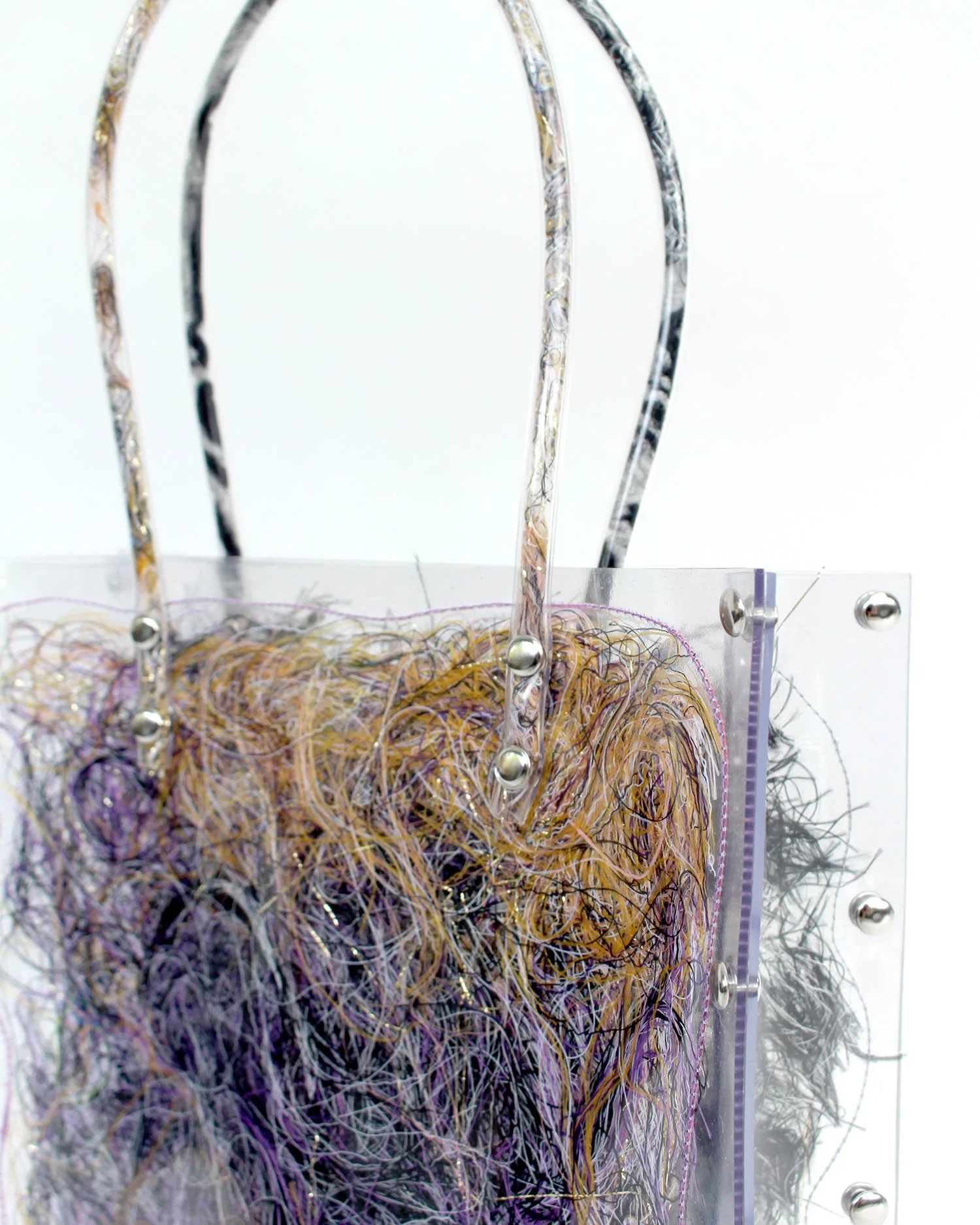 Thread Painting Handbag (Black×Purple)4.jpg