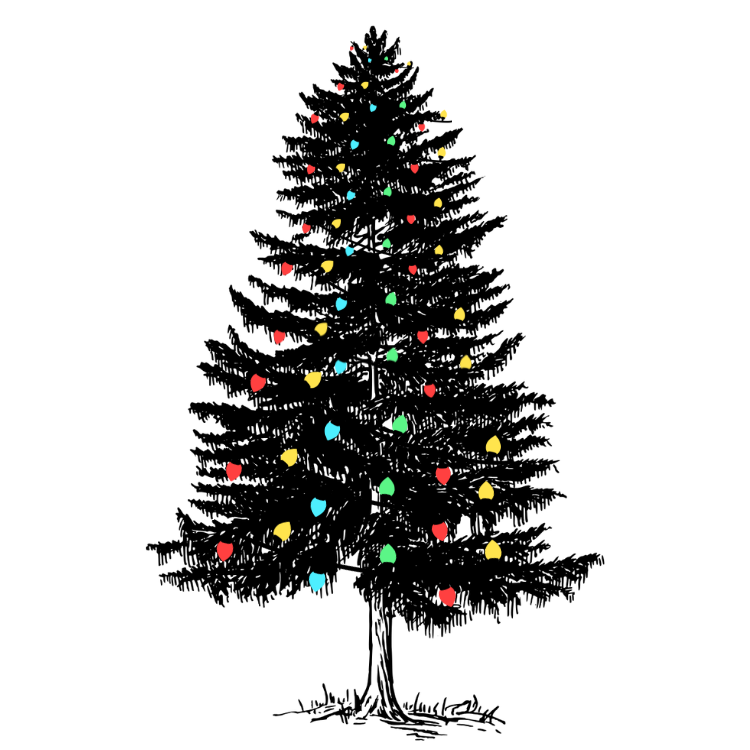 Colorful heart-shaped lights arranged in vertical strings, creating a festive decoration against a black background.
