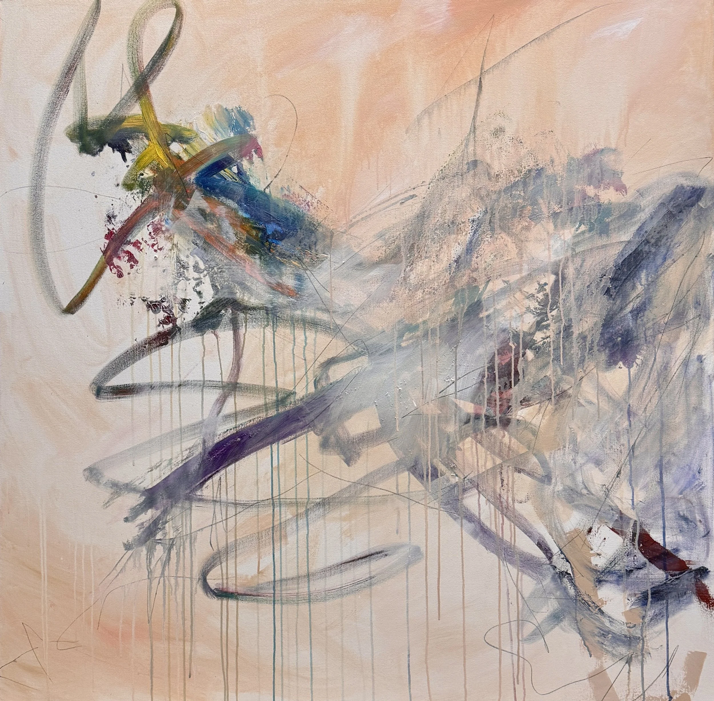 What The Breath Can Hold Acrylic, All pencil on canvas 48x48" $7200 Available
