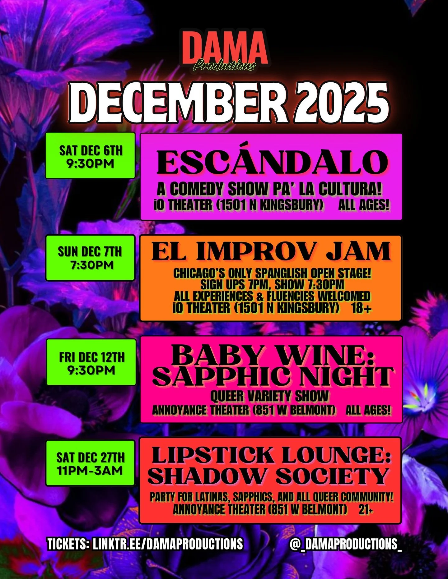 ⭐️DAMA PRODUCTIONS DEC 2025⭐️

Happy Sag season! We&rsquo;re celebrating @kinnyfromtheblock&rsquo;s birthday, and closing out the year with our classics, collaborations, and new ventures ⭐️

ESC&Aacute;NDALO: 
- A Comedy Show Pa&rsquo; La Cultura! We