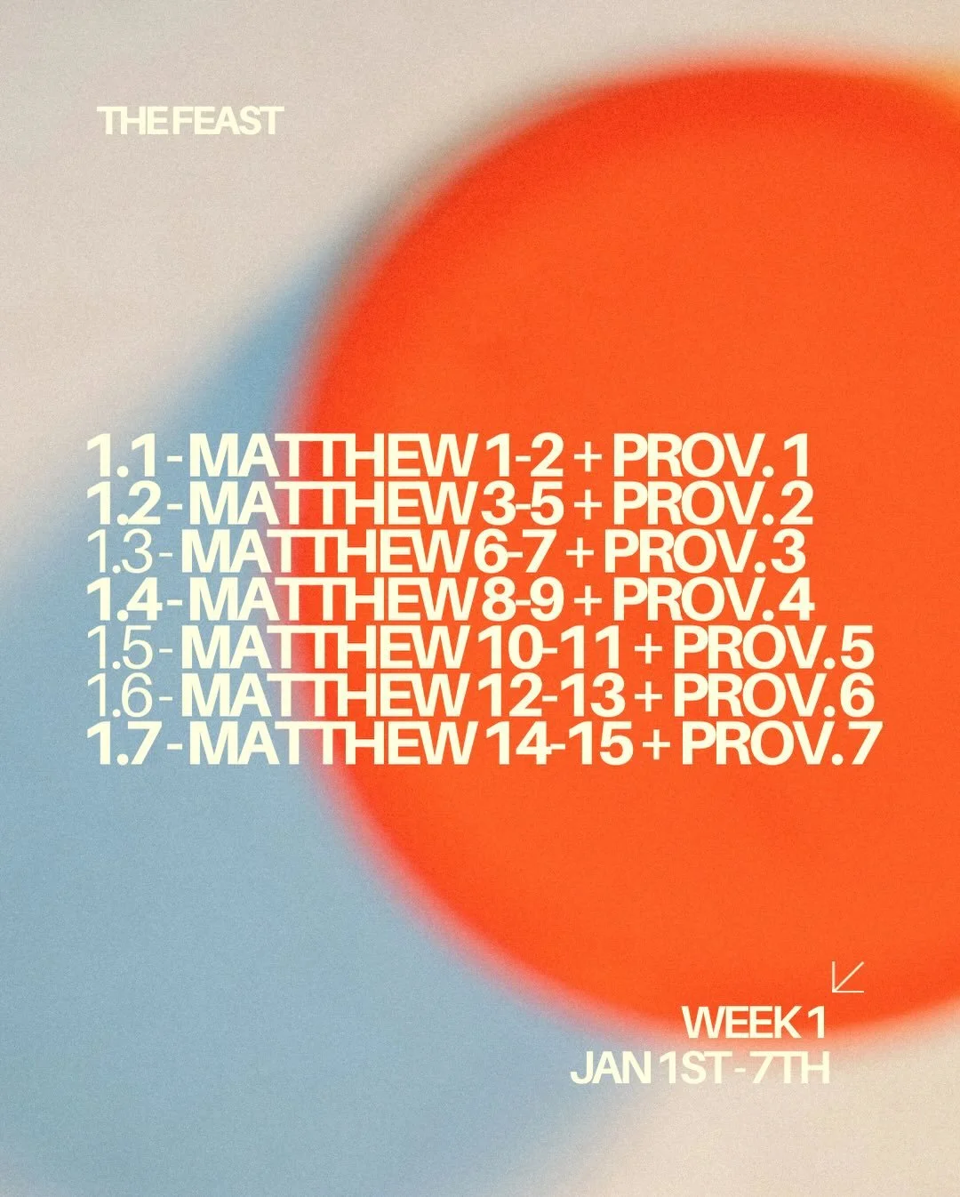 Week 1 of The Feast is officially underway!! Follow along with us to get deeper into the Word the whole month of January!

Today we are reading Matthew 1 &amp; 2 + Proverbs 1 

Tune into our stories for daily reminders on what we are reading each day