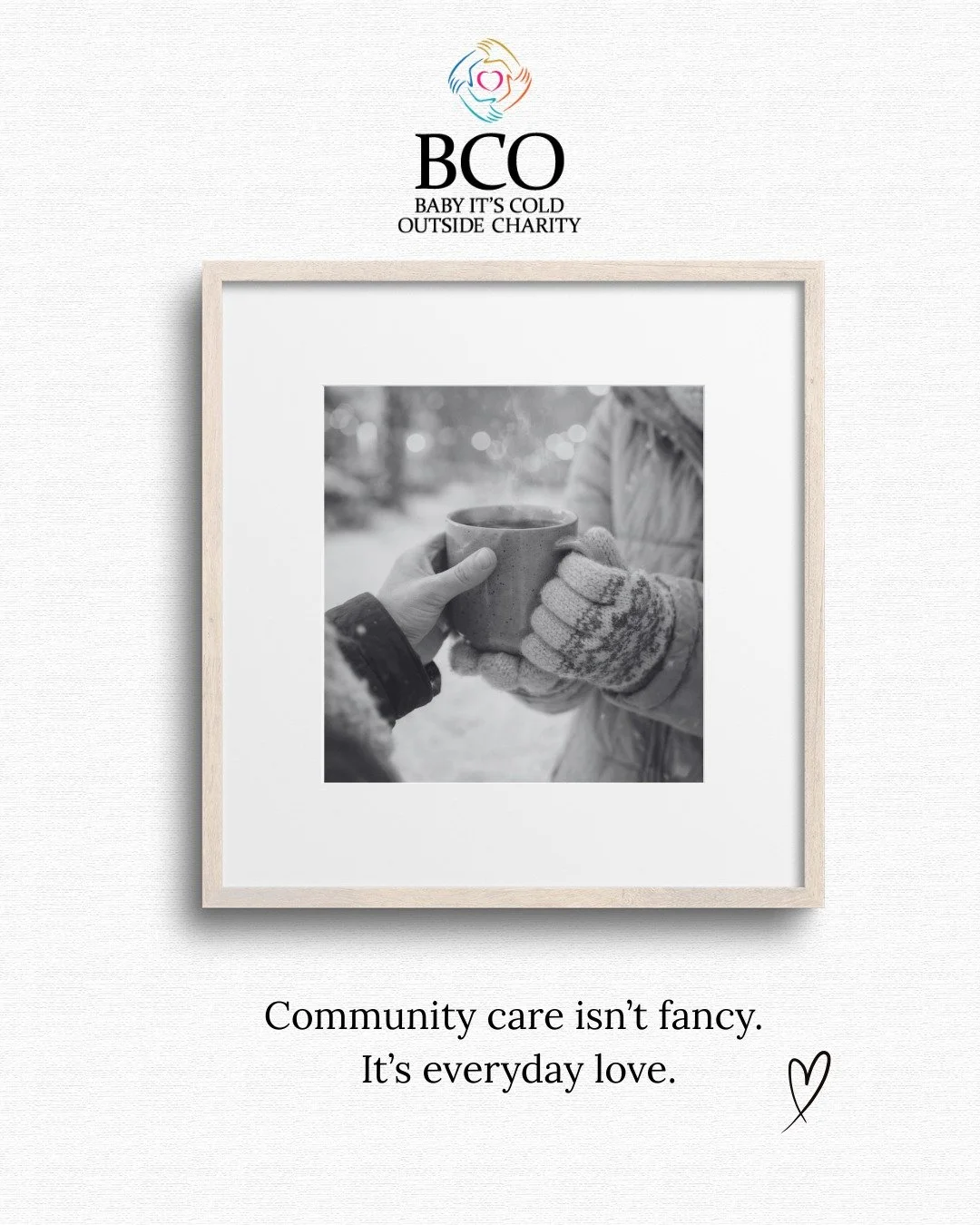 Love doesn&rsquo;t always look like grand gestures.

Sometimes it looks like:
&bull; a warm cup of coffee
&bull; a quiet check-in
&bull; a folded sweater
&bull; a neighbour noticing you

These simple moments are the heart of our work at Baby It&rsquo
