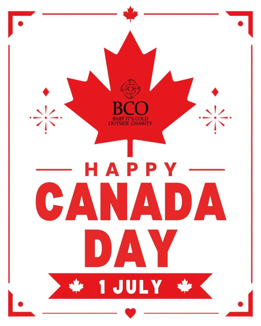 Happy Canada Day!

Check-in on a neighbour today.
And always practise Kindness.

#babyitscoldoutsidecharity #bcocharity