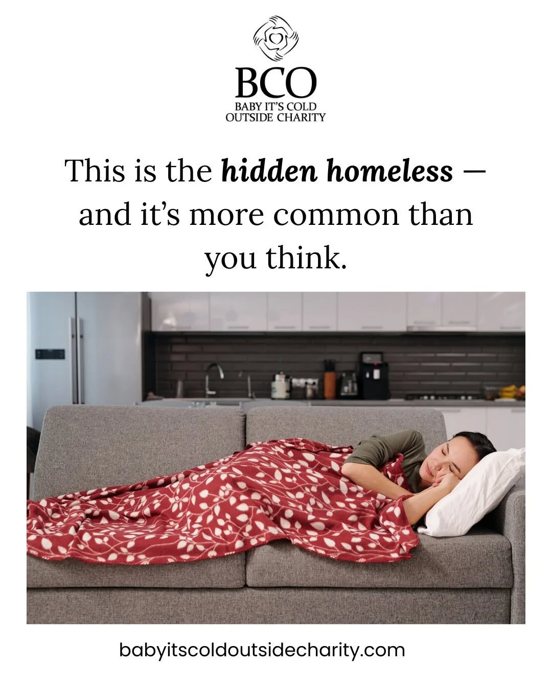 🚪 Not all homelessness is visible.

Some people are sleeping on friends&rsquo; couches.
Some are living in their cars.
Some are staying in unsafe places just to have a roof over their heads.

This is the hidden homeless, and it&rsquo;s more common t