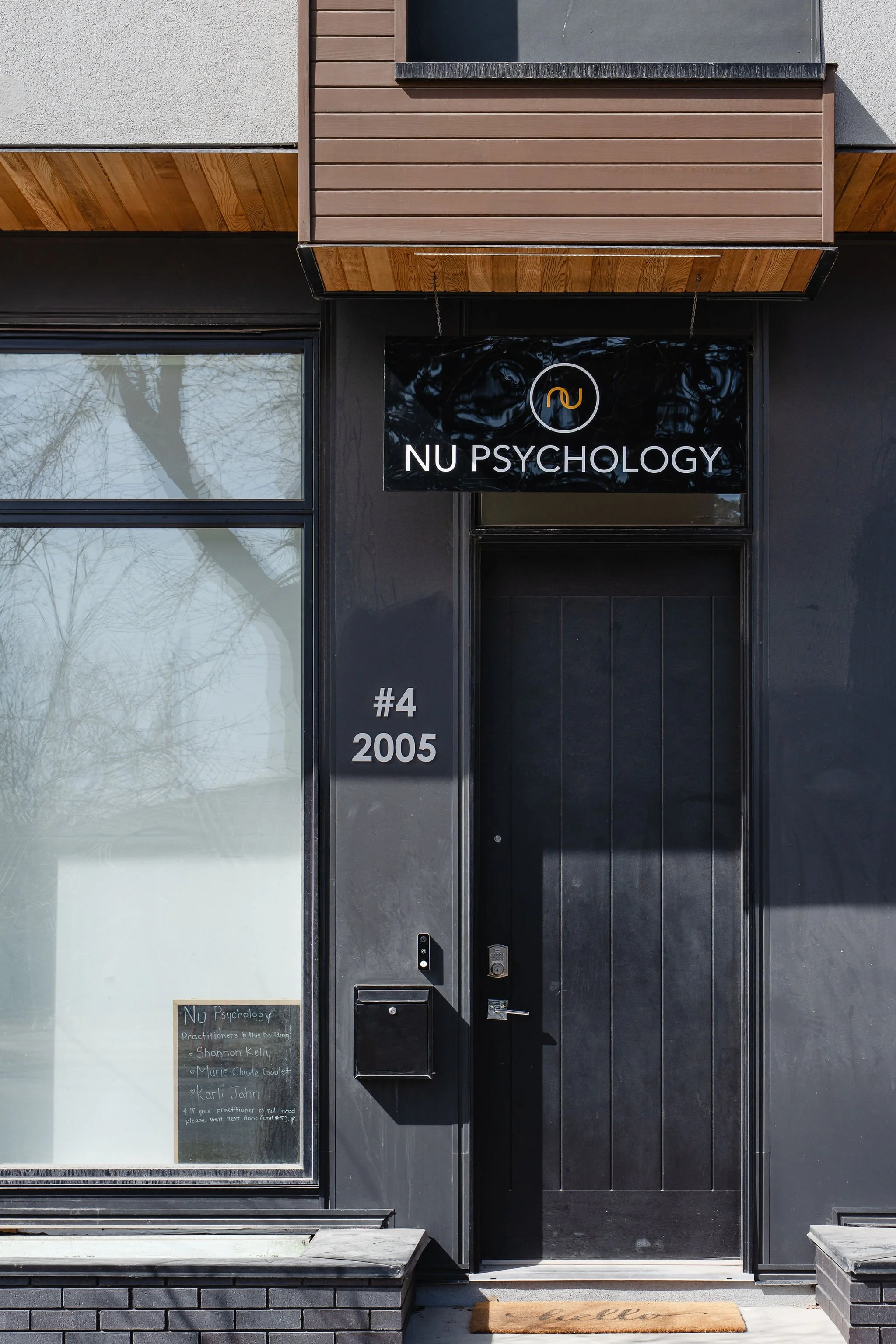 Exterior of NU Psychology clinic in Calgary, where EMDR trauma therapy is offered.
