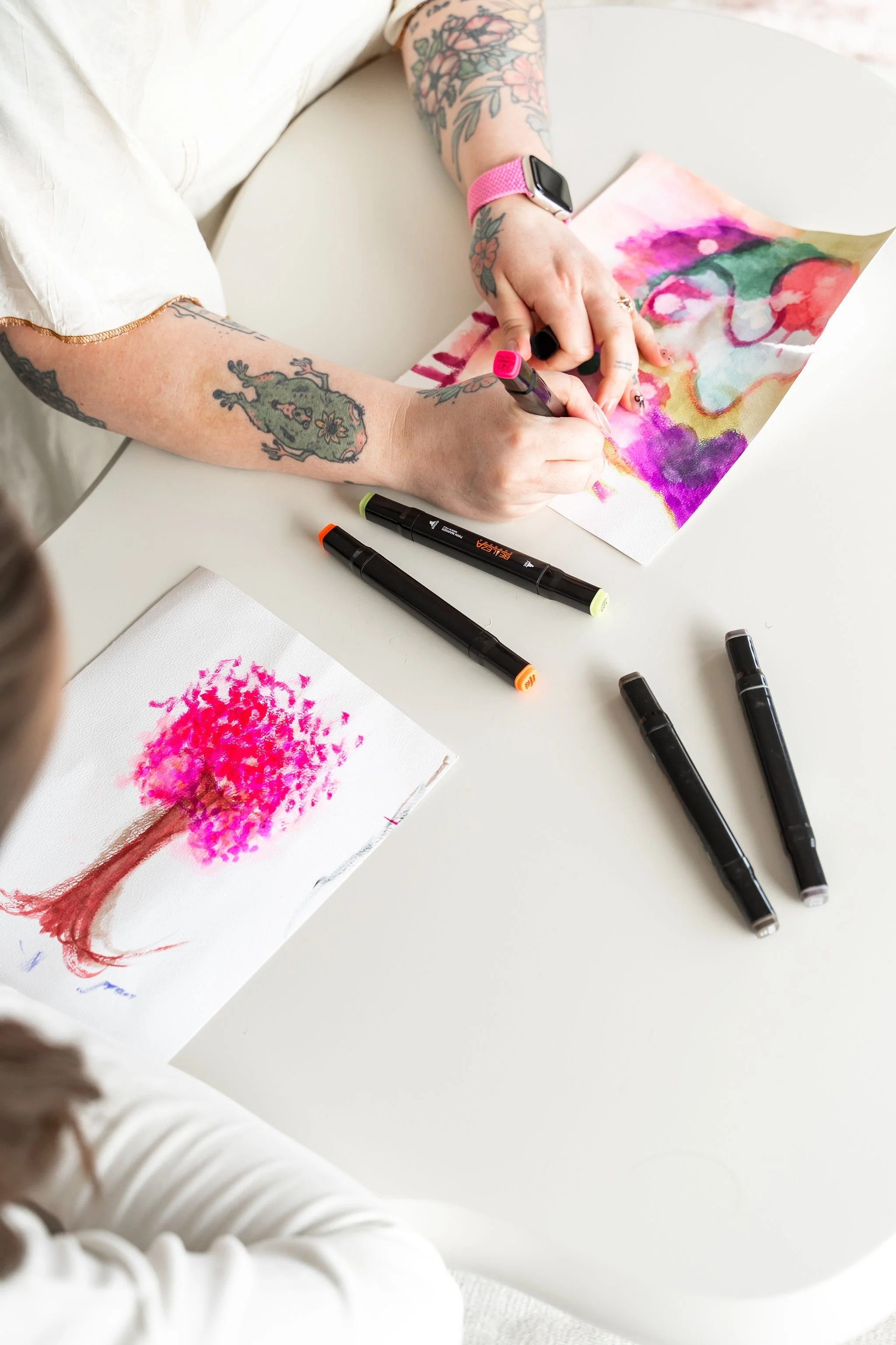 Calgary therapy session supporting self-expression and emotional confidence through art