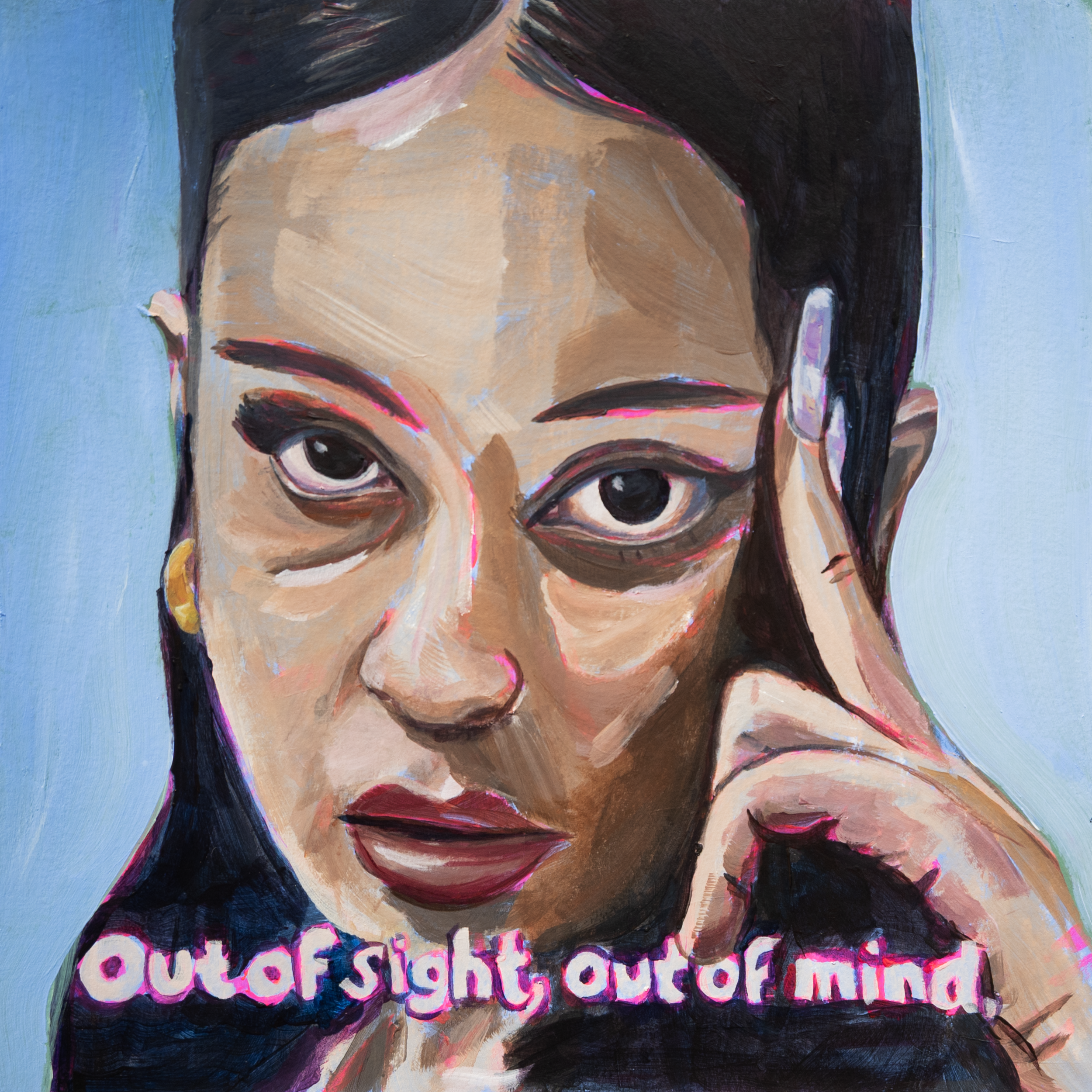 Haiku: Out of sight, of mind. \
A little psychedelic  \
Iconic Maddie