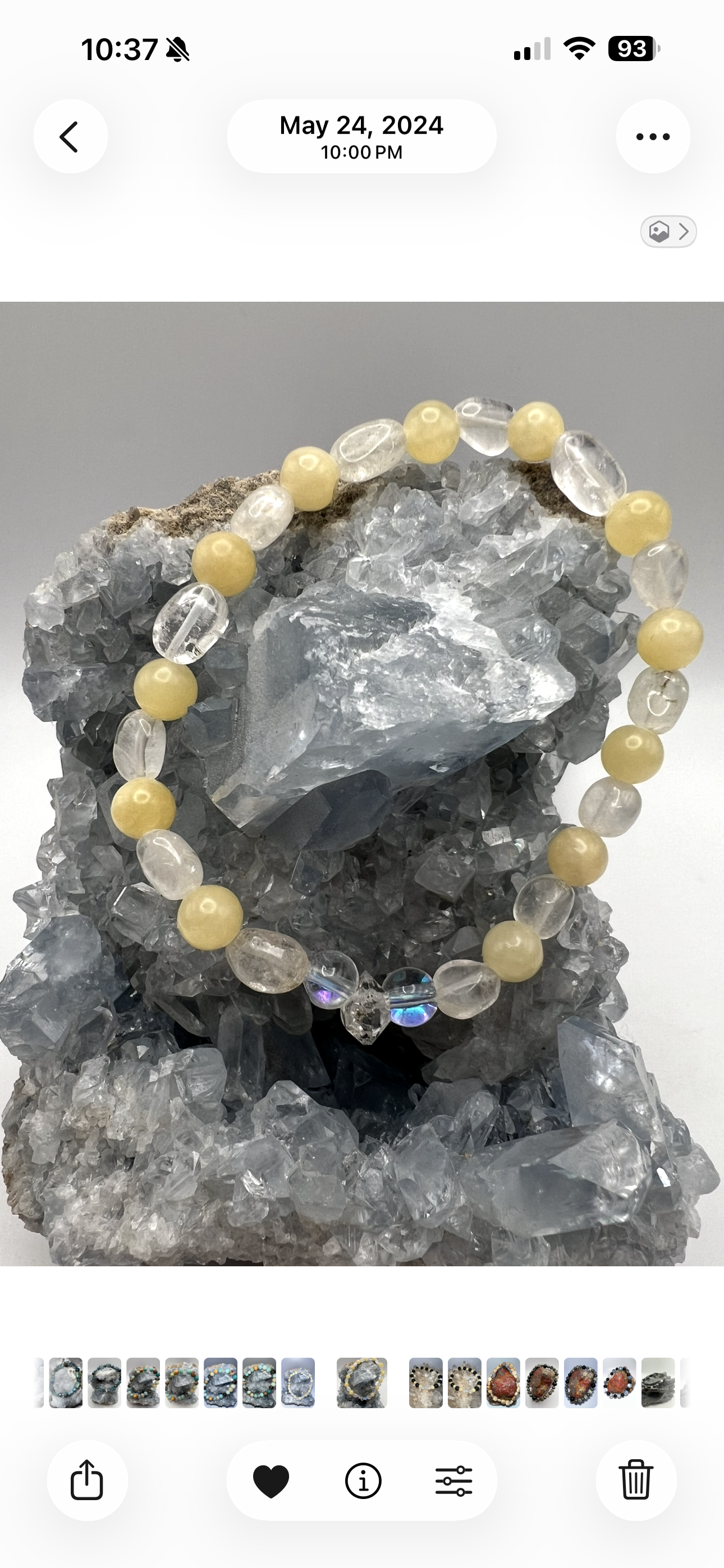 Herkimer, Clear Quartz, and Yellow Calcite Bracelet