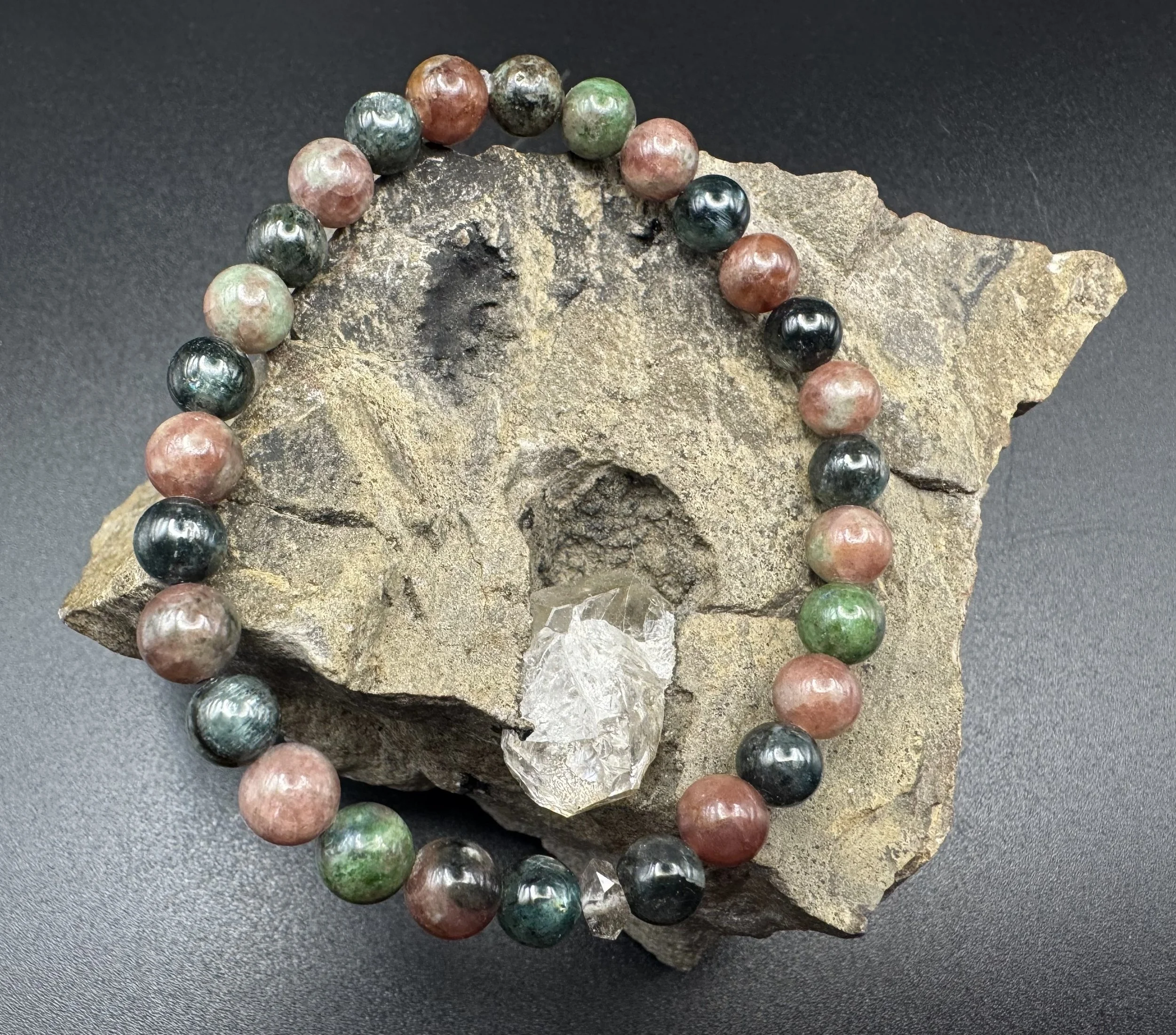 Kyanite, Garnet, and Herkimer Bracelet