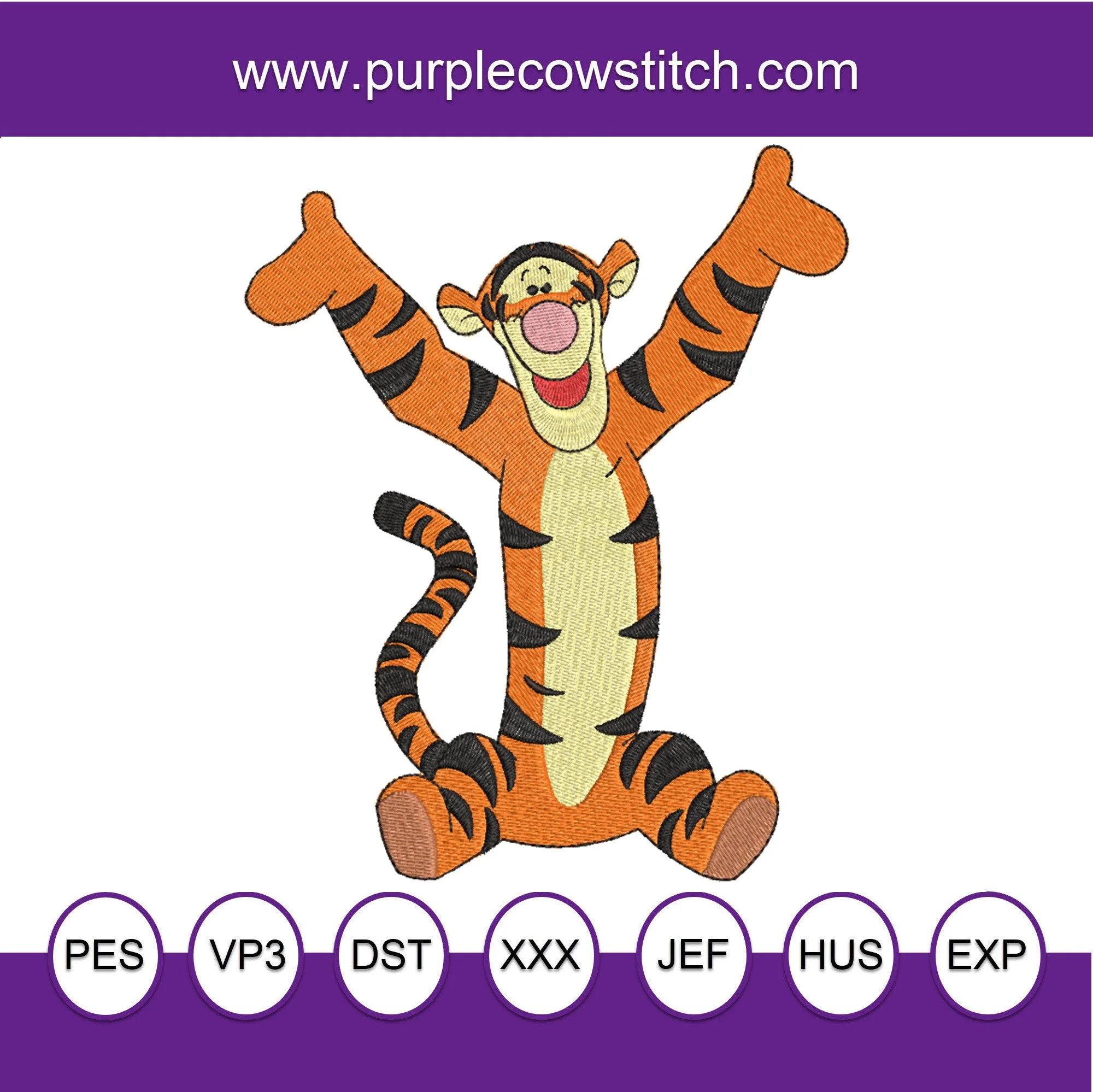 Winnie the Pooh Machine Embroidery Design.  Pooh's Friend Tigger!