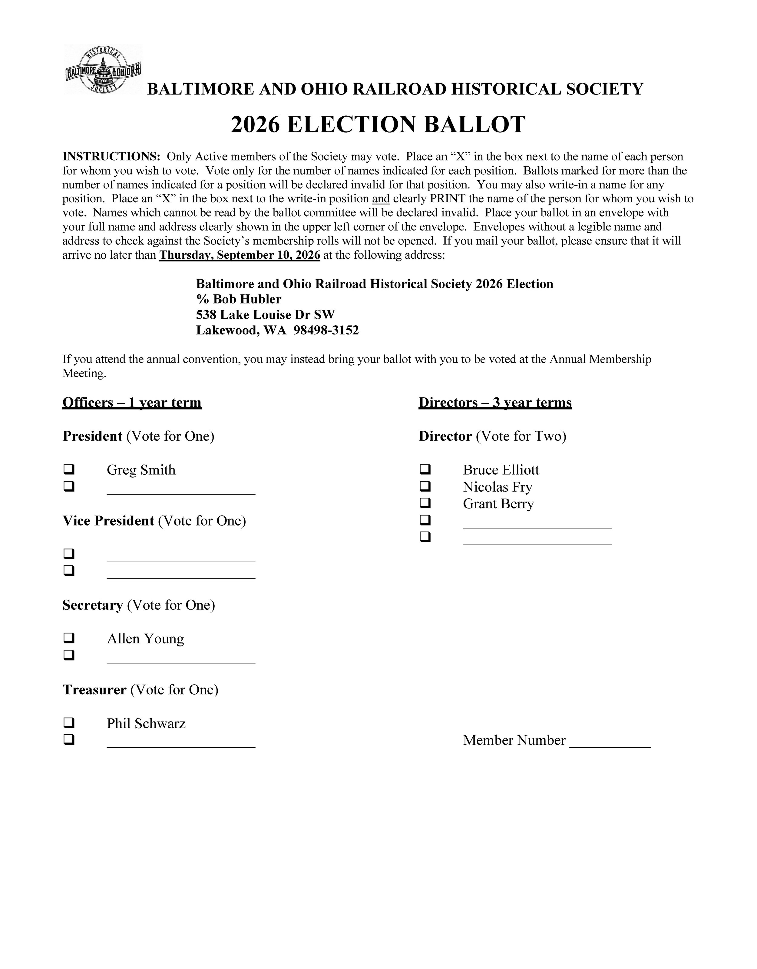 2026 BORHS Election