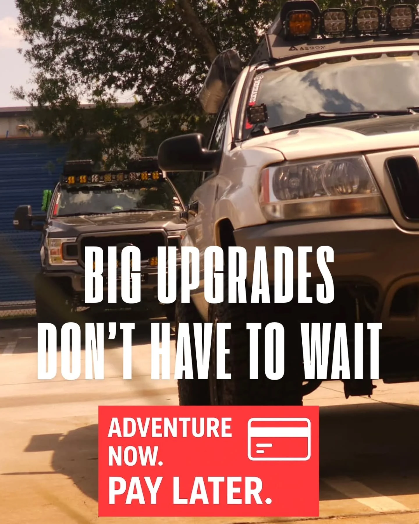 ✨ Upgrade now, adventure later. ✨
Big upgrades don&rsquo;t have to wait&mdash;our racks are now available with flexible Buy Now, Pay Later options. 🛻💨

That means you can secure your setup today and spread out payments without missing the trails th