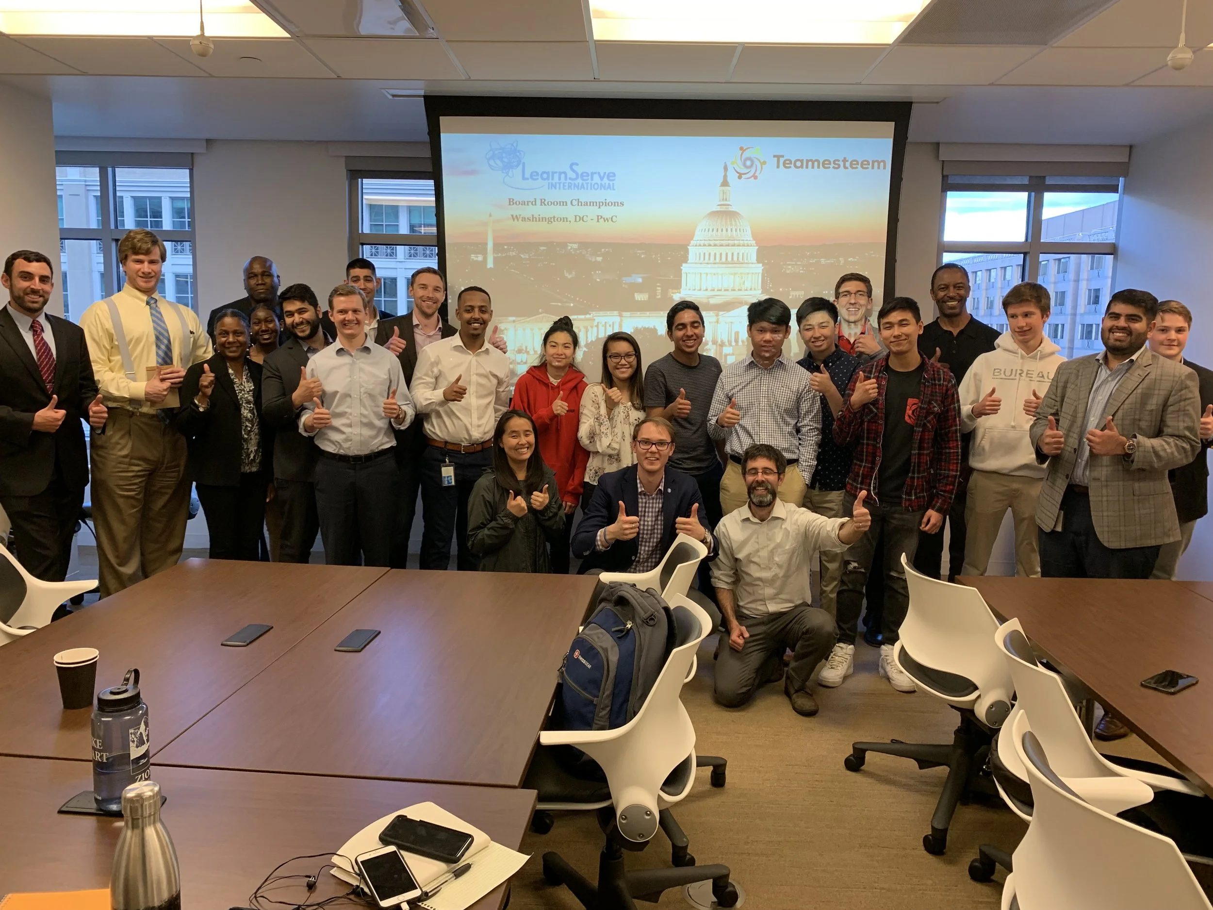 In collaboration with LearnServe International, hosted a "Board Room Champions" event where student entrepreneurs practiced their business pitches in front of a live audience, "Shark Tank" style.
