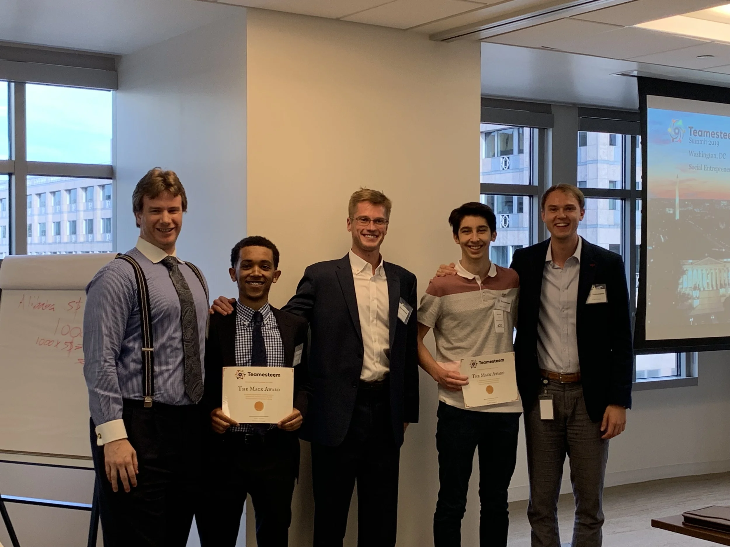 Students were awarded prizes for winning the pitch competition.