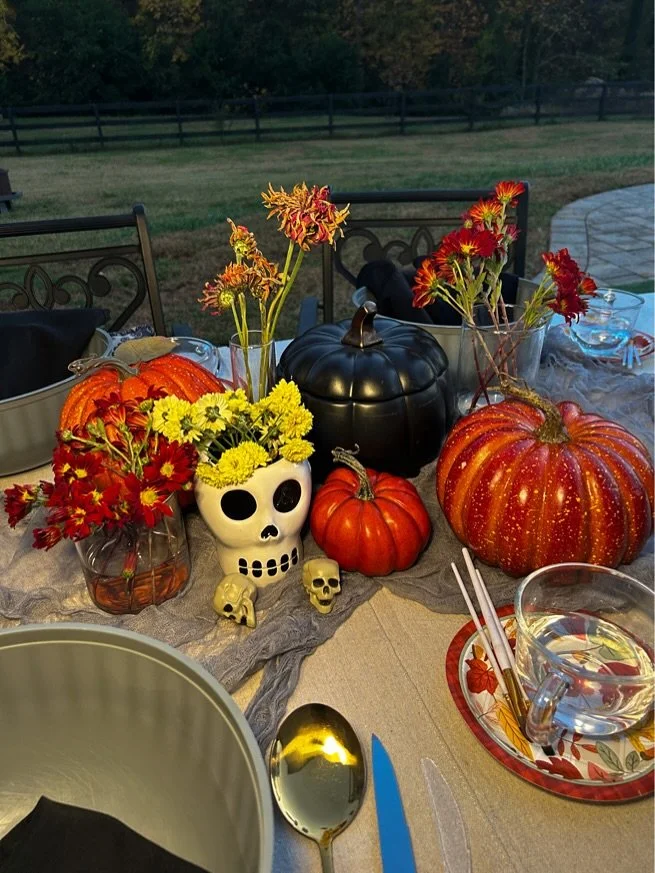October 30, 2024: The table was set and ready to carve some pumkpins! Everyone had such an amazing time! Contact Max Furmxn Design Services to plan your event today! #MFDSevents #BNBdainty #BNBpetite