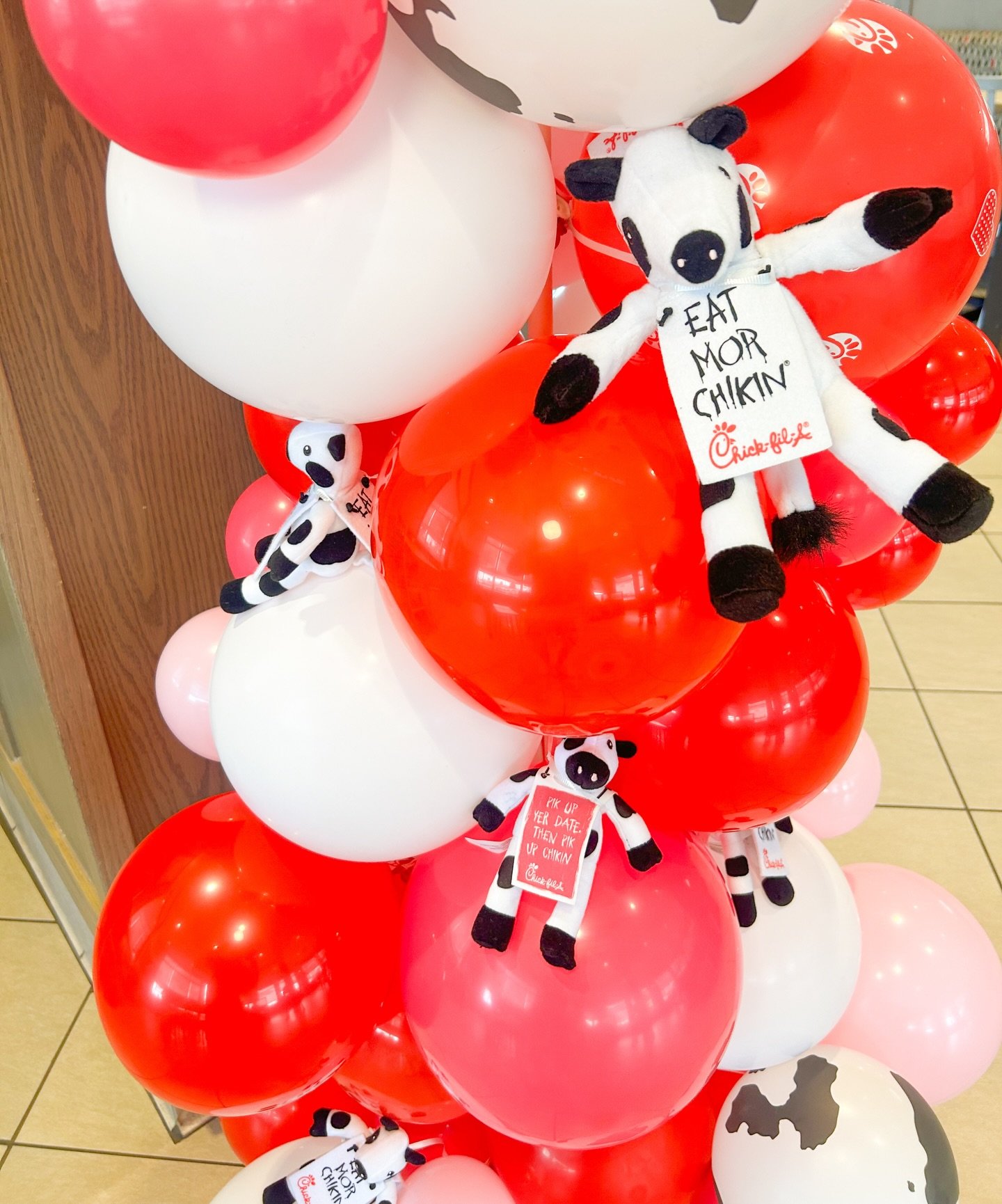 February 10, 2025: For February&rsquo;s family night, we embraced the Valentine&rsquo;s Day theme. We used white and red and included Chick-fil-A&rsquo;s custom balloons. #BNBtower @cfadahlonega