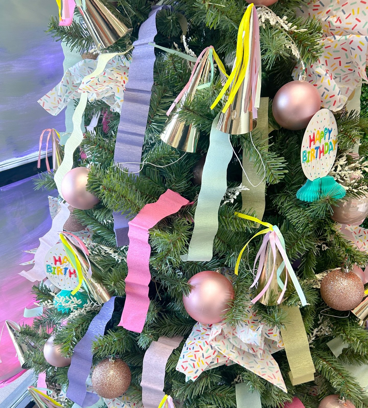 March 1, 2025: Once you entered inside, you were not only greeted by their wonderful staff but also welcomed by a beautifully decorated birthday tree.
 
We used pastel-colored streamers, sprinkle-printed tissue paper, mini party hats, and pink and ro