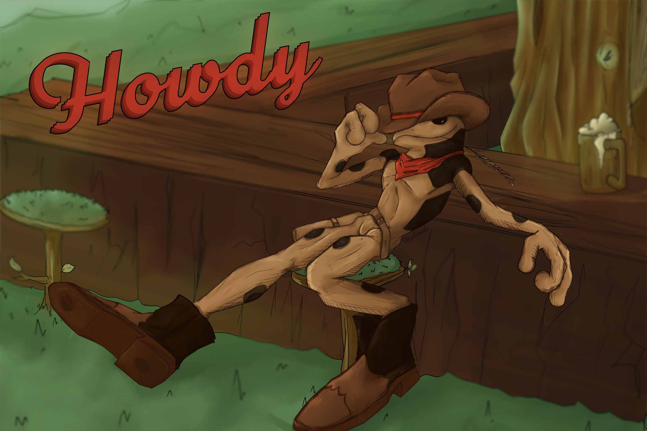 Cowboy Frog - 2 Shaded Sketch.png