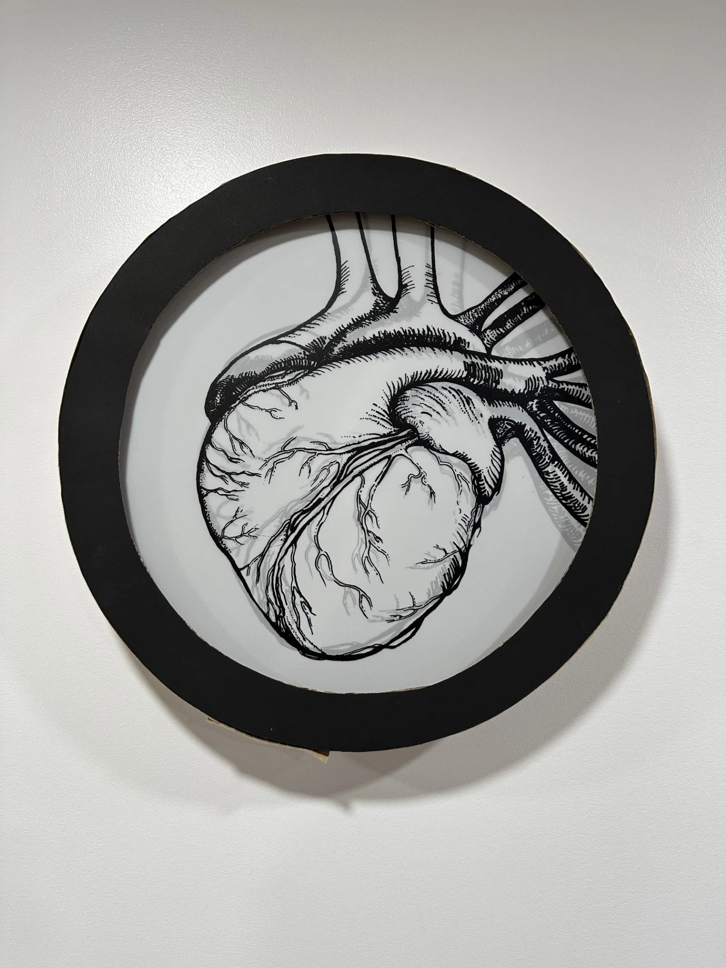 Heart, installation detail, TREX Northwest Wall, Grande Prairie Public Library, June 19–August 28, 2025