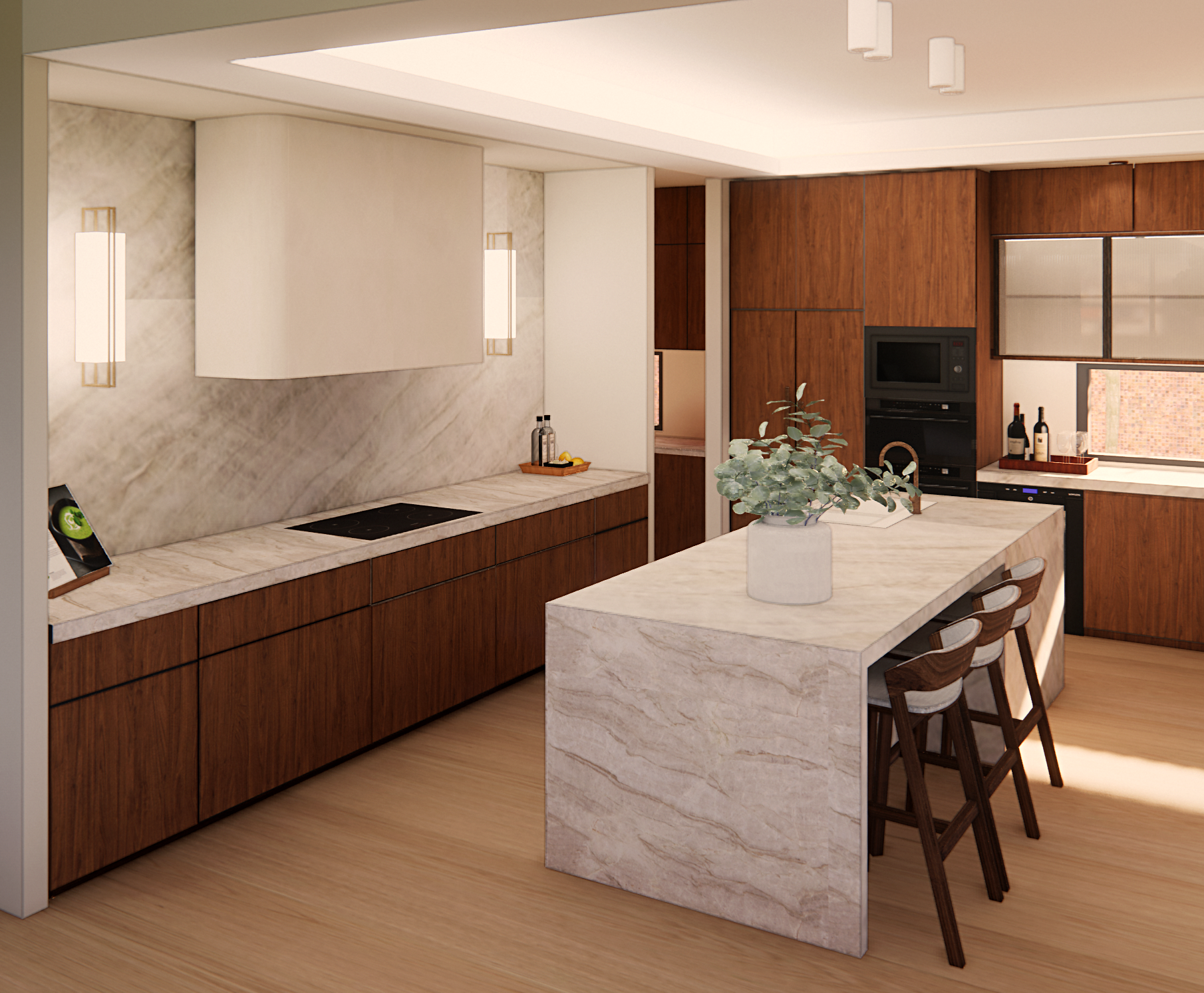 Kitchen design, with taj mahal stone, polytec florentine cabinetry, contemporary style kitchen, kitchen renovation