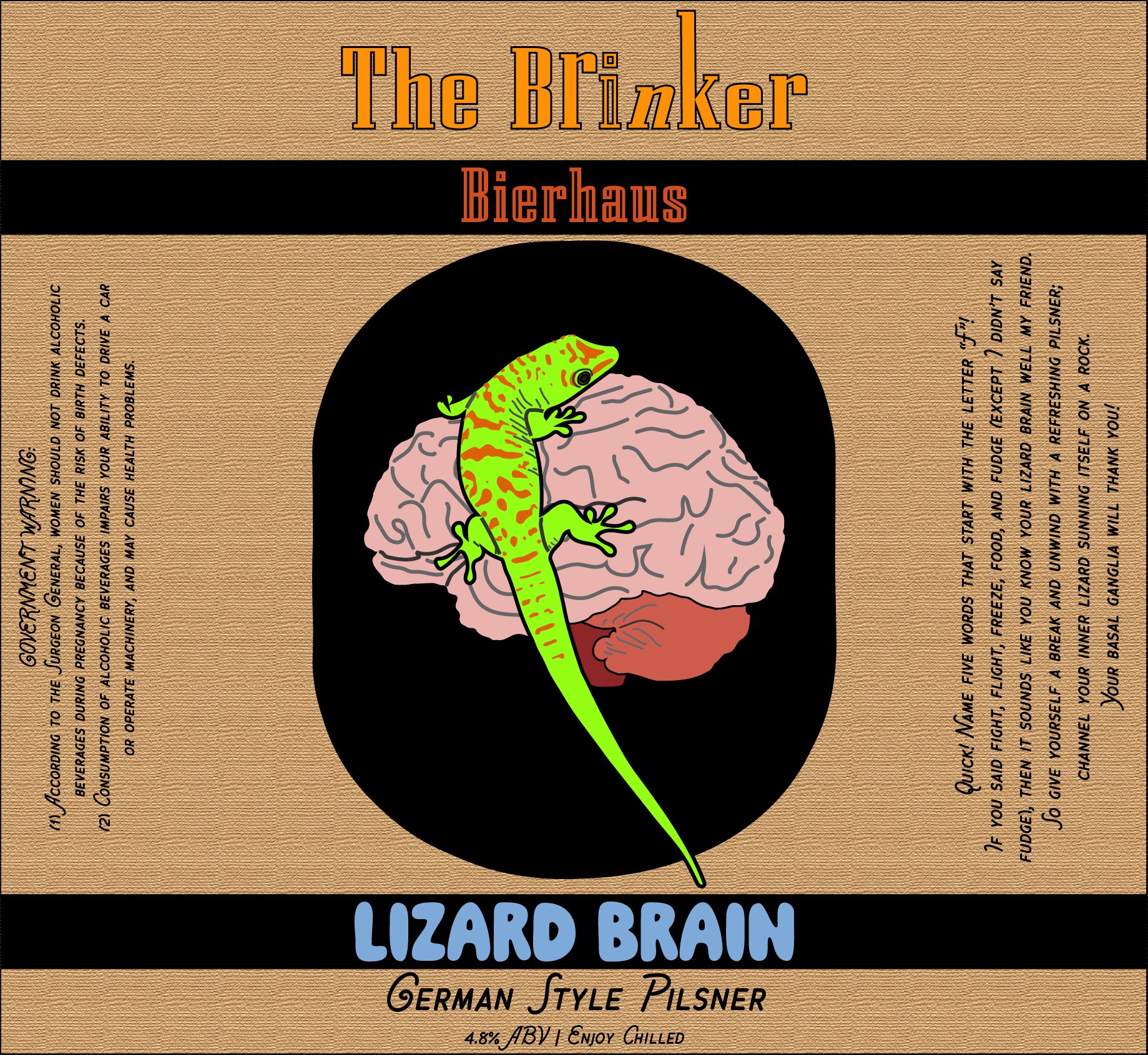 The Brinker Beer Bottle Label 1