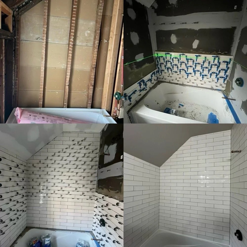 Shower reno, tiled shower, ceramic tile, weidi, waterproofing shower, 