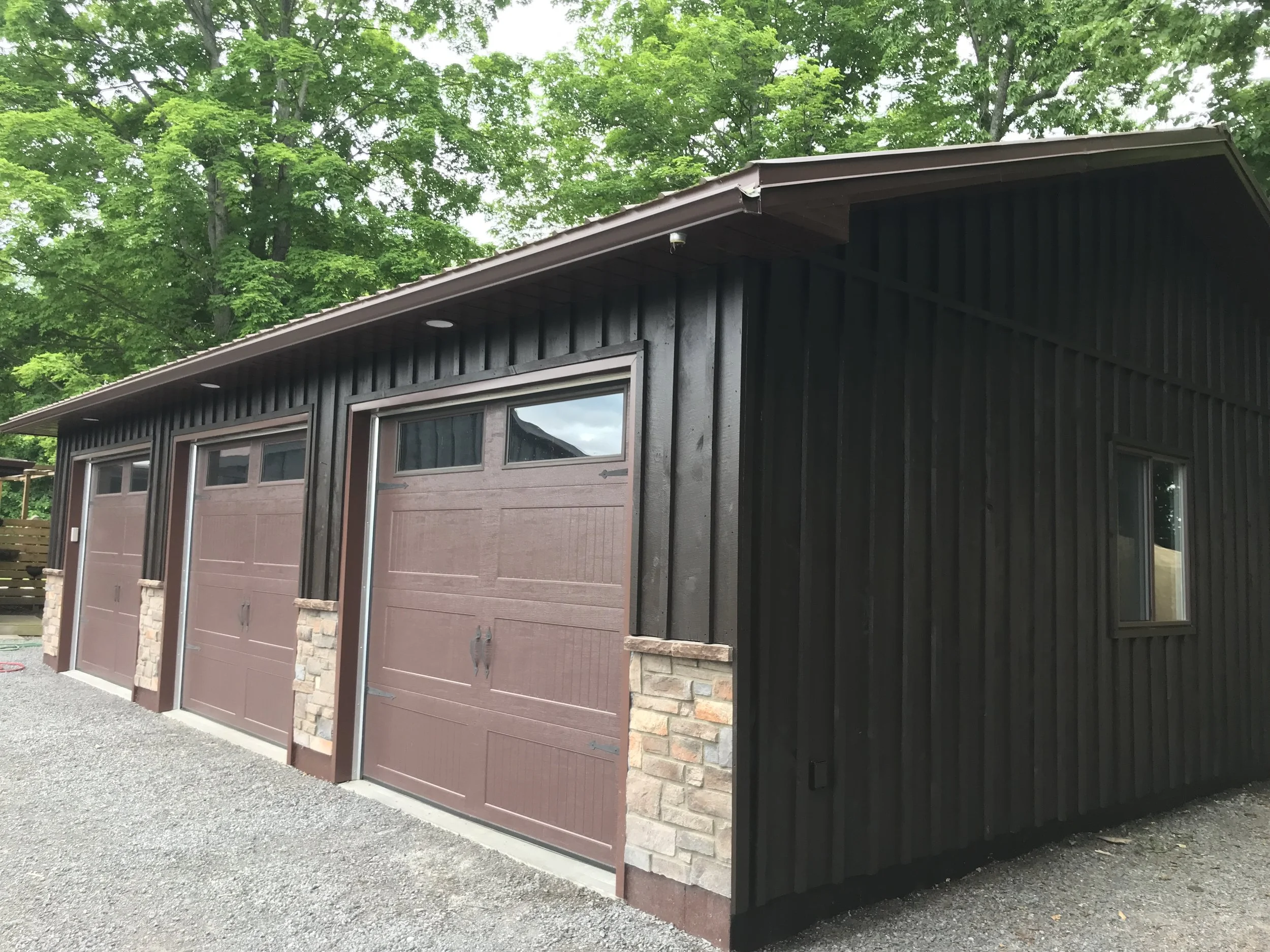 Garage board and batton solid staining