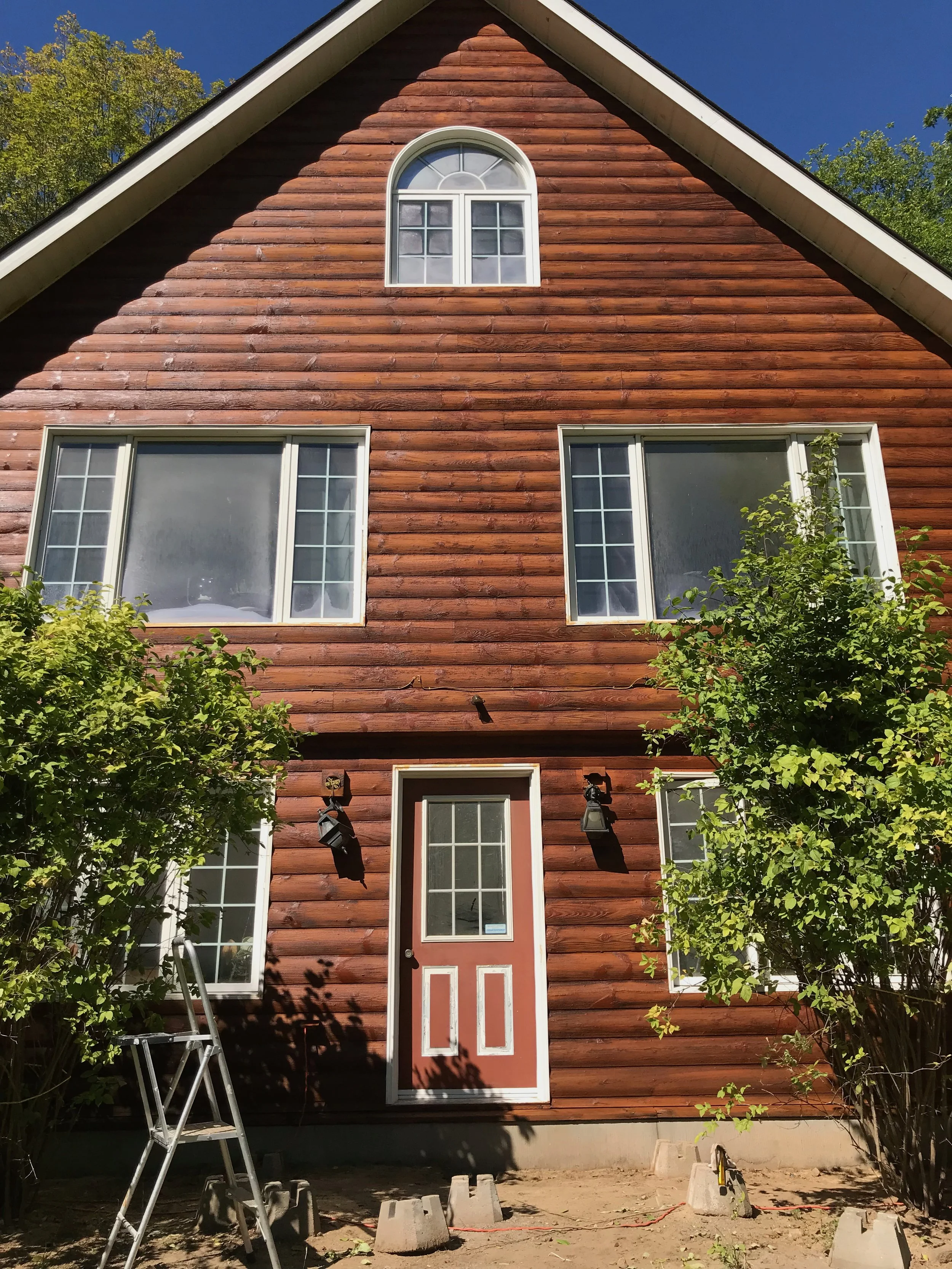 Exterior staining, wood siding, natural look