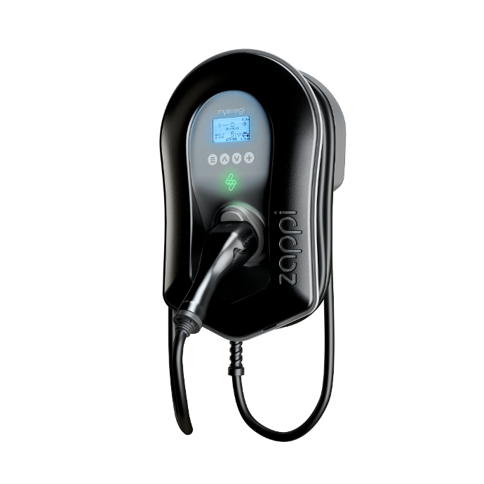Myenergi zappi smart EV charger 7kW-22kW multiphase - black with type 2, 6.5m cable