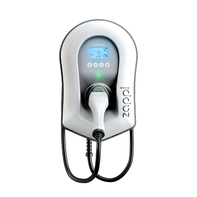 Myenergi Zappi smart EV charger 7kW Single phase - white with type 2, 6.5m cable