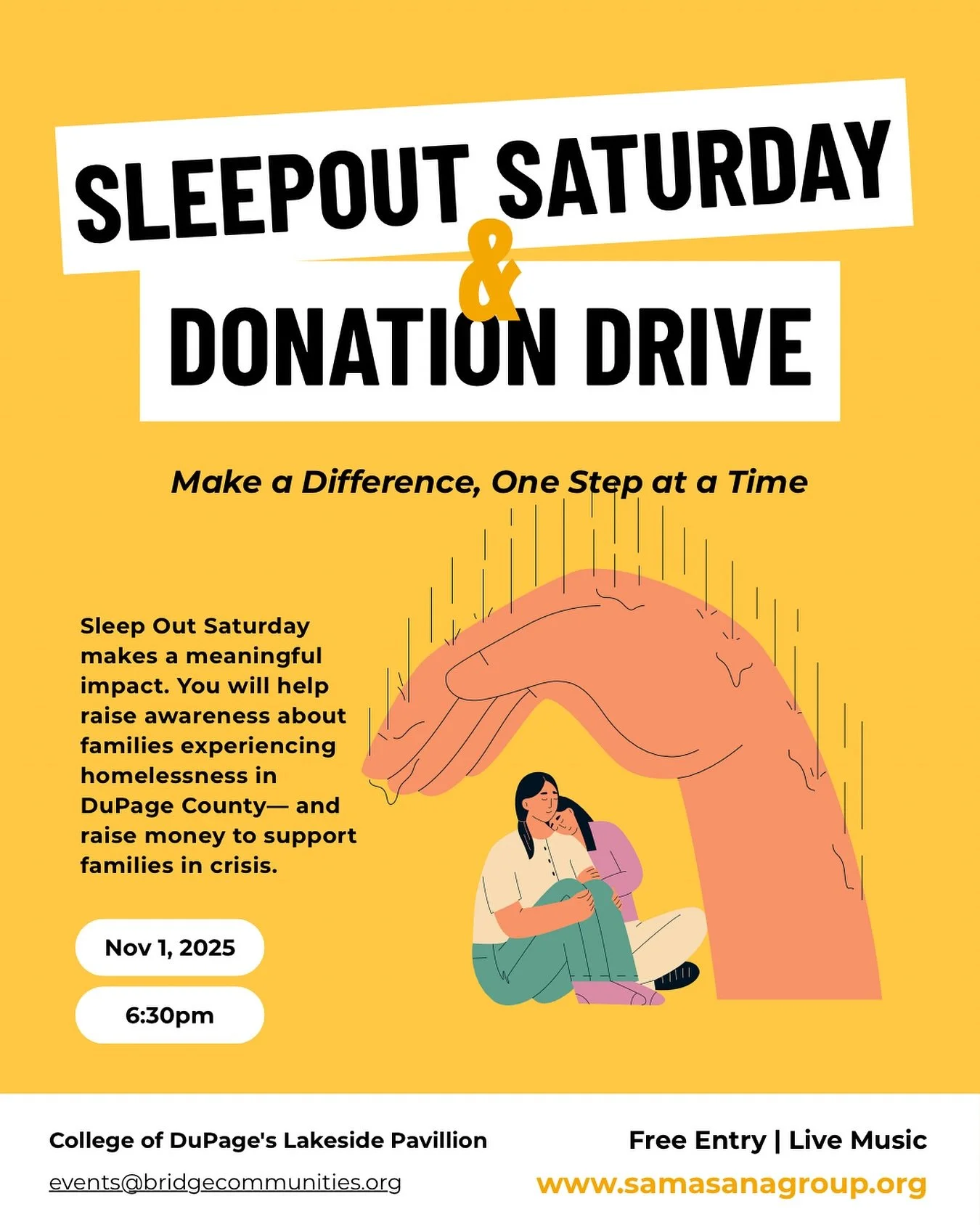 🏠 ⛺️ NOVEMBER 1, 2025 💫 💚 On Sleep Out Saturday, hundreds of teens, children and adults will spend one night outside sleeping in tents, boxes, or cars to raise awareness about family homelessness and funds for Bridge Communities Housing Program. A