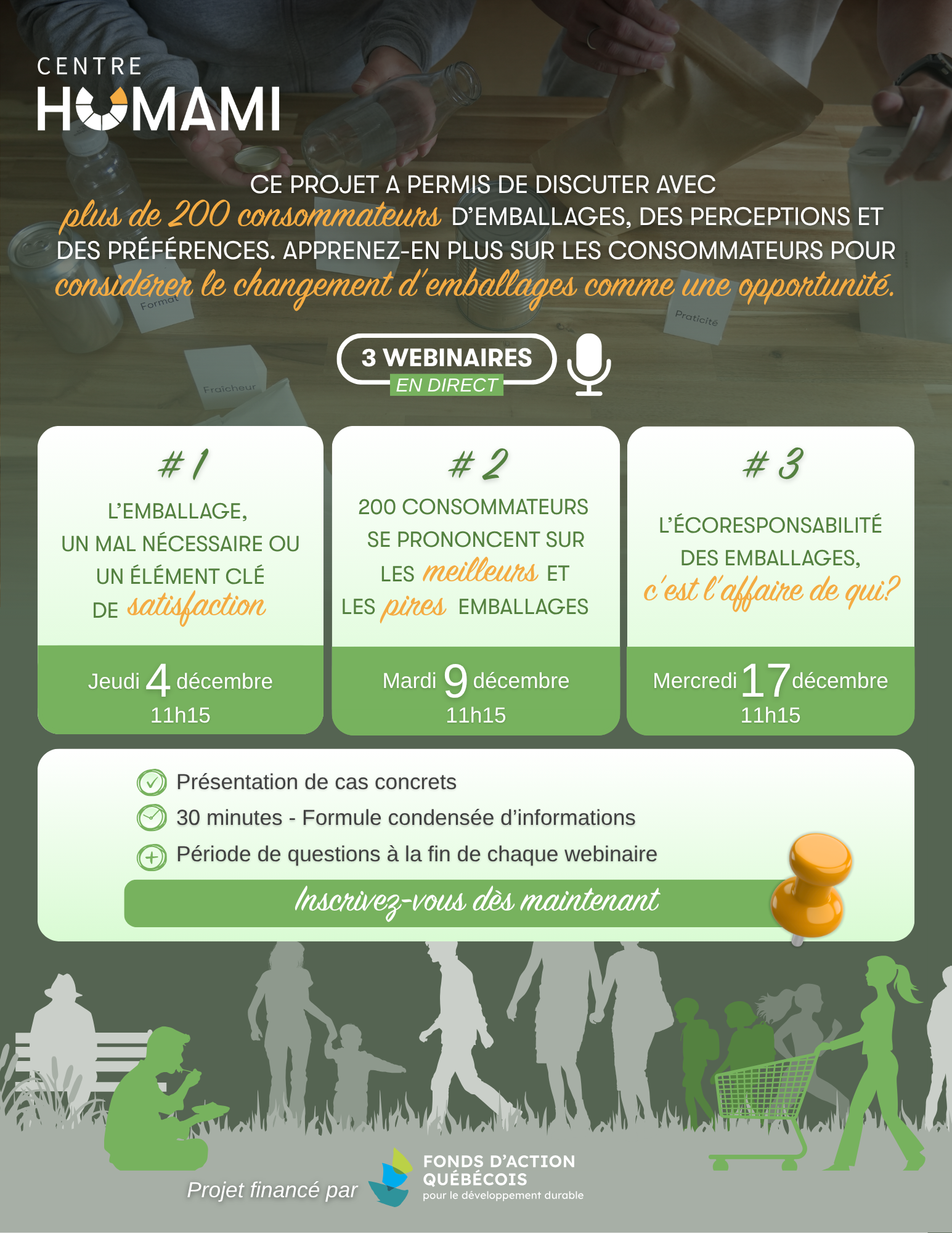 Écoemballage + : 3 webinaires du Centre HUMAMI