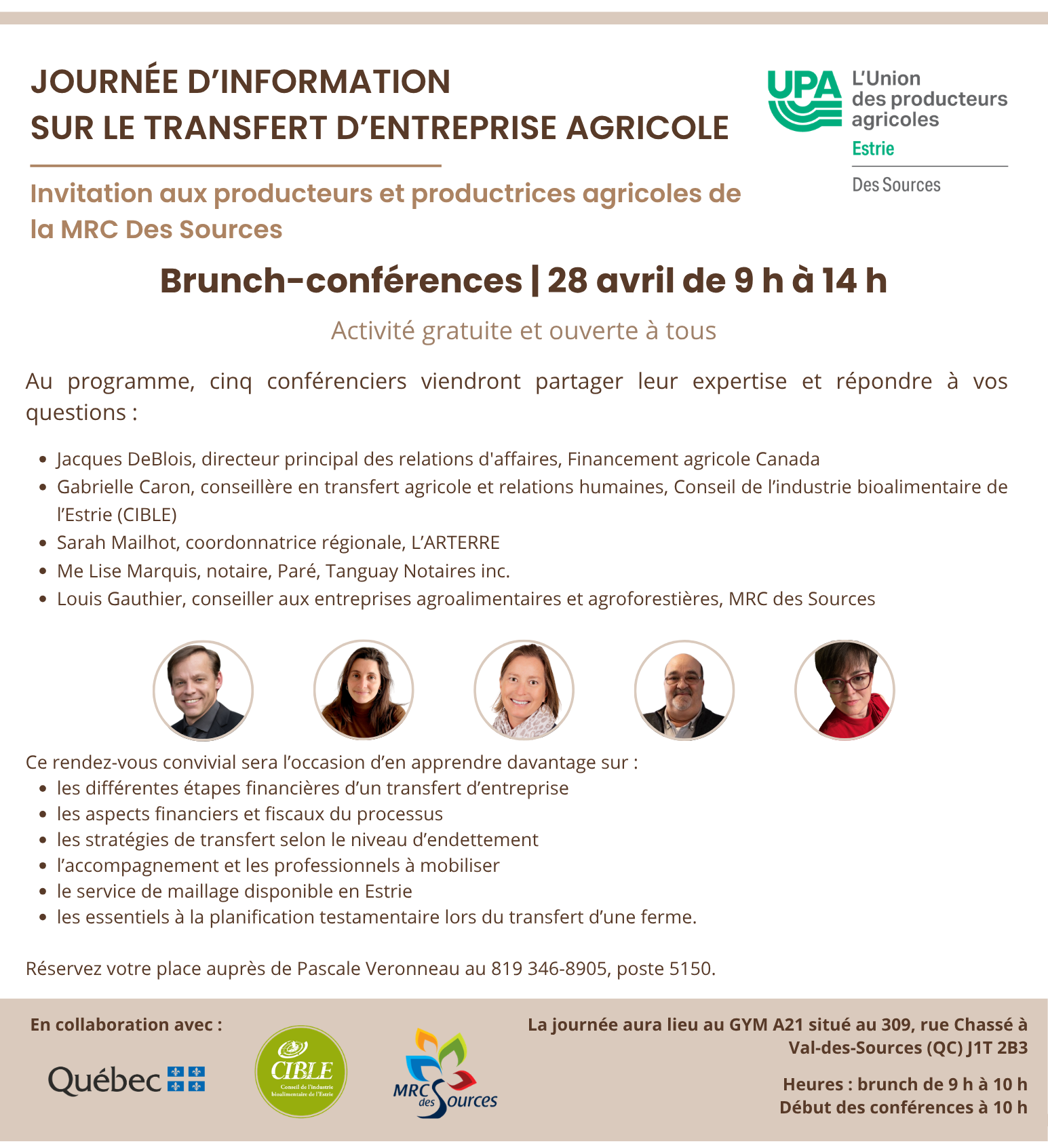 Journée d’information sur le transfert - MRC Des Sources