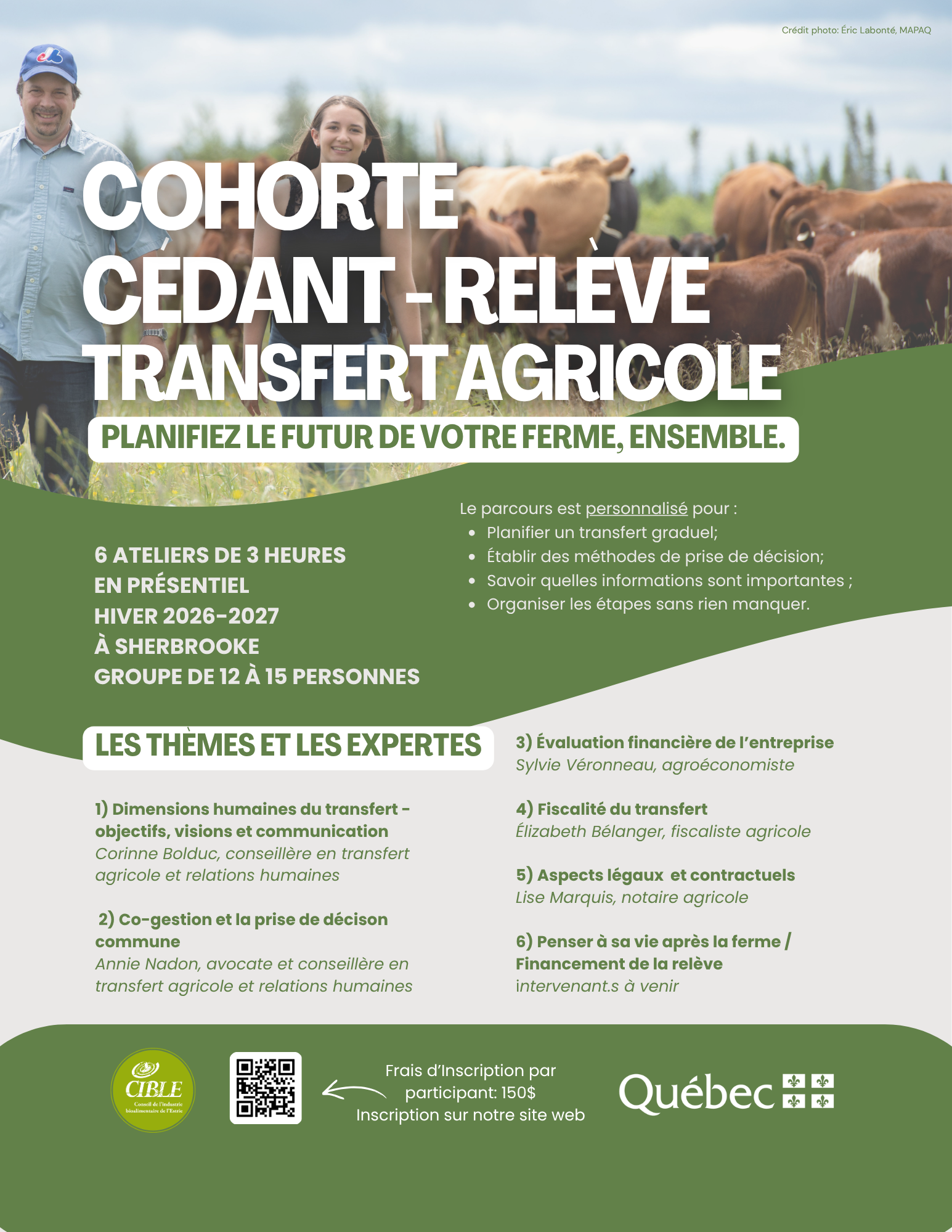 Cohorte de coexploitation pour cédant et relève 