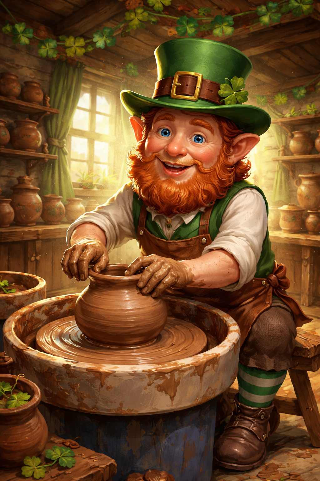 “Lucky Clay” Paint-Your-Pottery Night St. Patrick’s Day Family + Adult Workshop