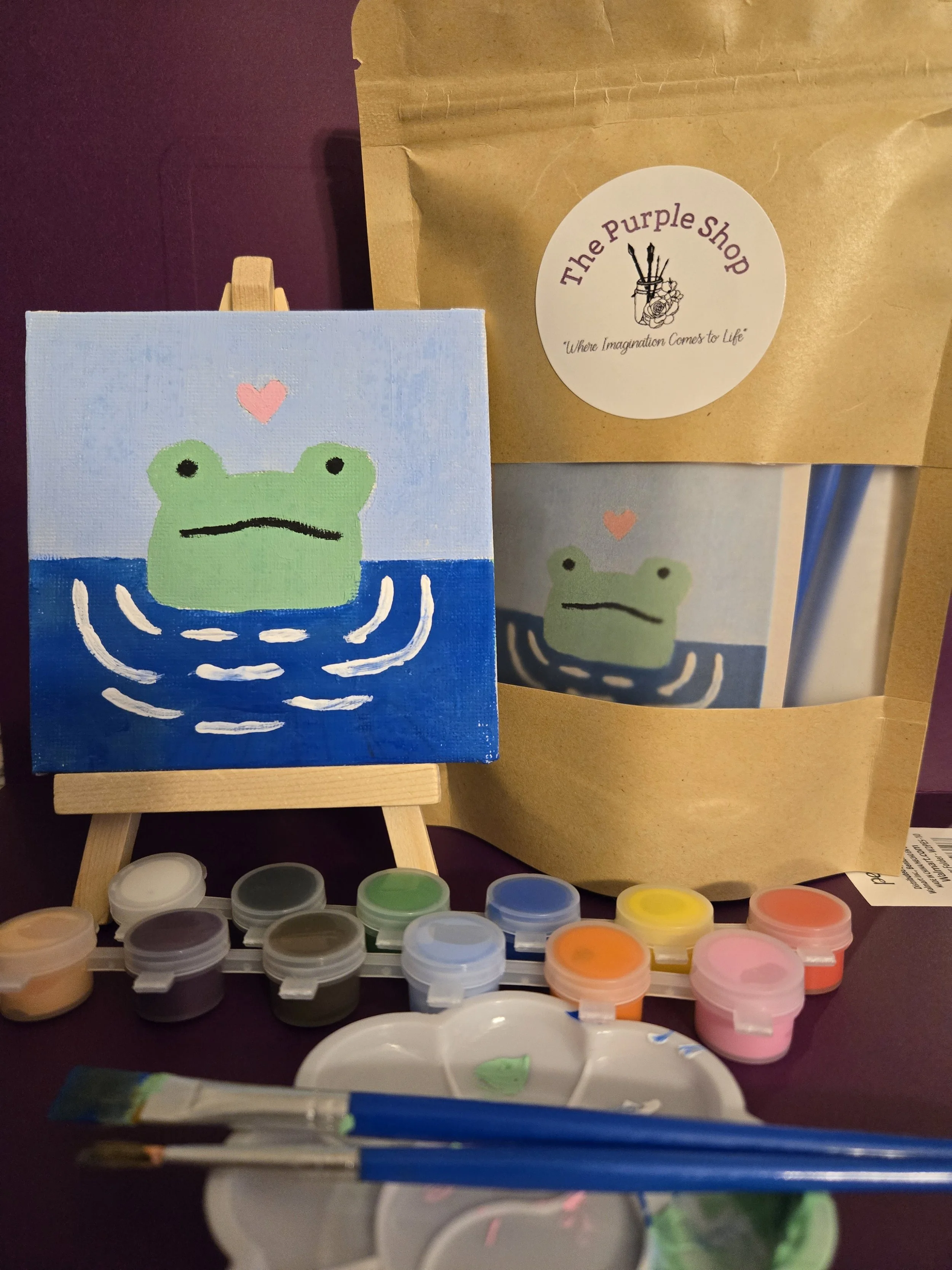 Mini Frog Canvas Painting Kit