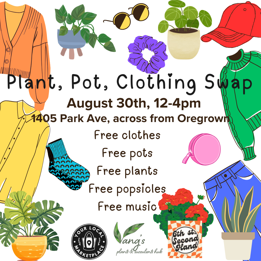 Pot, Plant, Clothing Swap Saturday Market