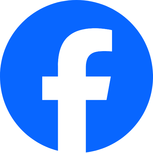 Facebook logo with white lowercase f on a blue circular background