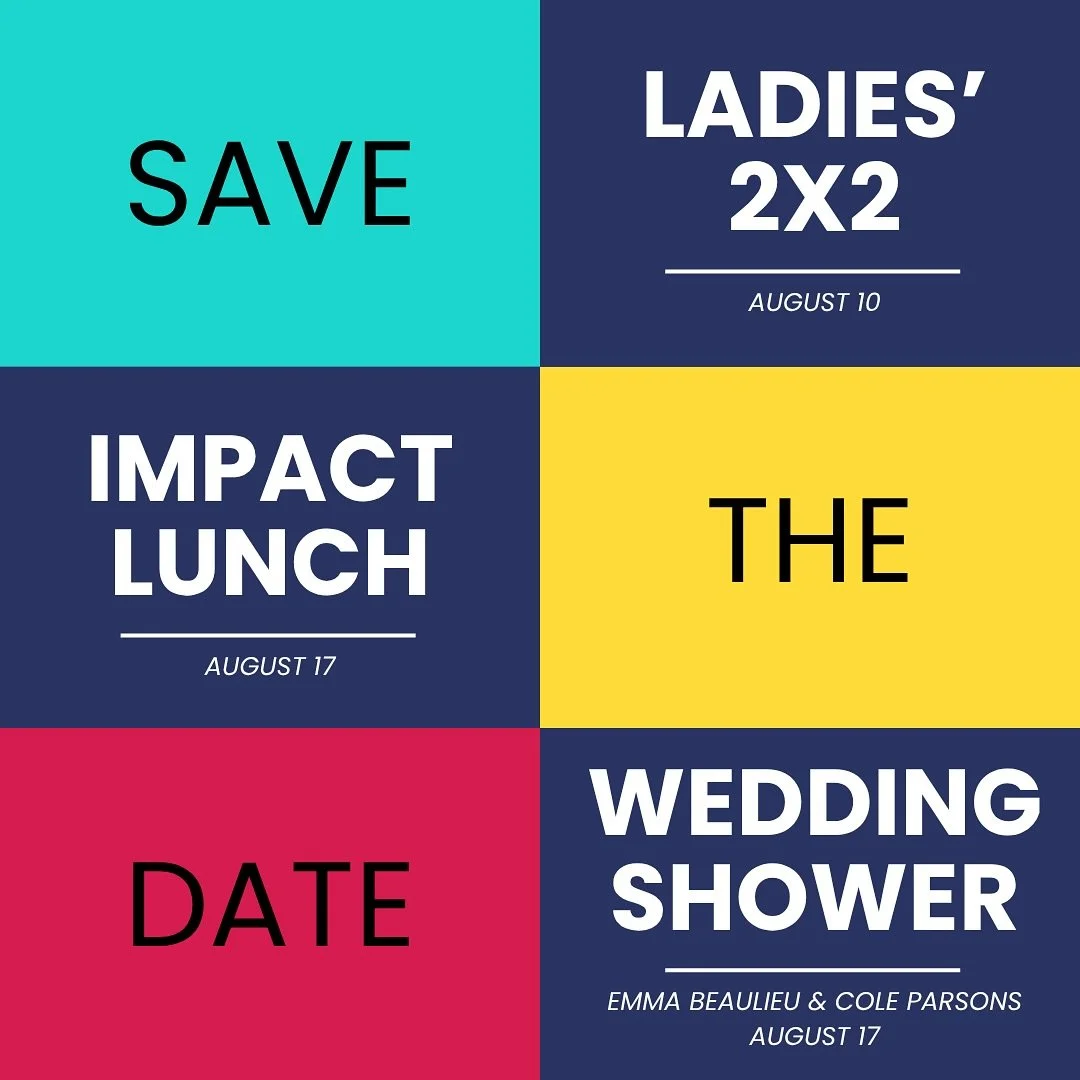 Mark your calendar! Be sure to check your weekly Happenings bulletin and the Church Center app to keep up to date with what&rsquo;s happening this August. Here&rsquo;s just a few things you won&rsquo;t want to miss. (See Happenings for more details.)