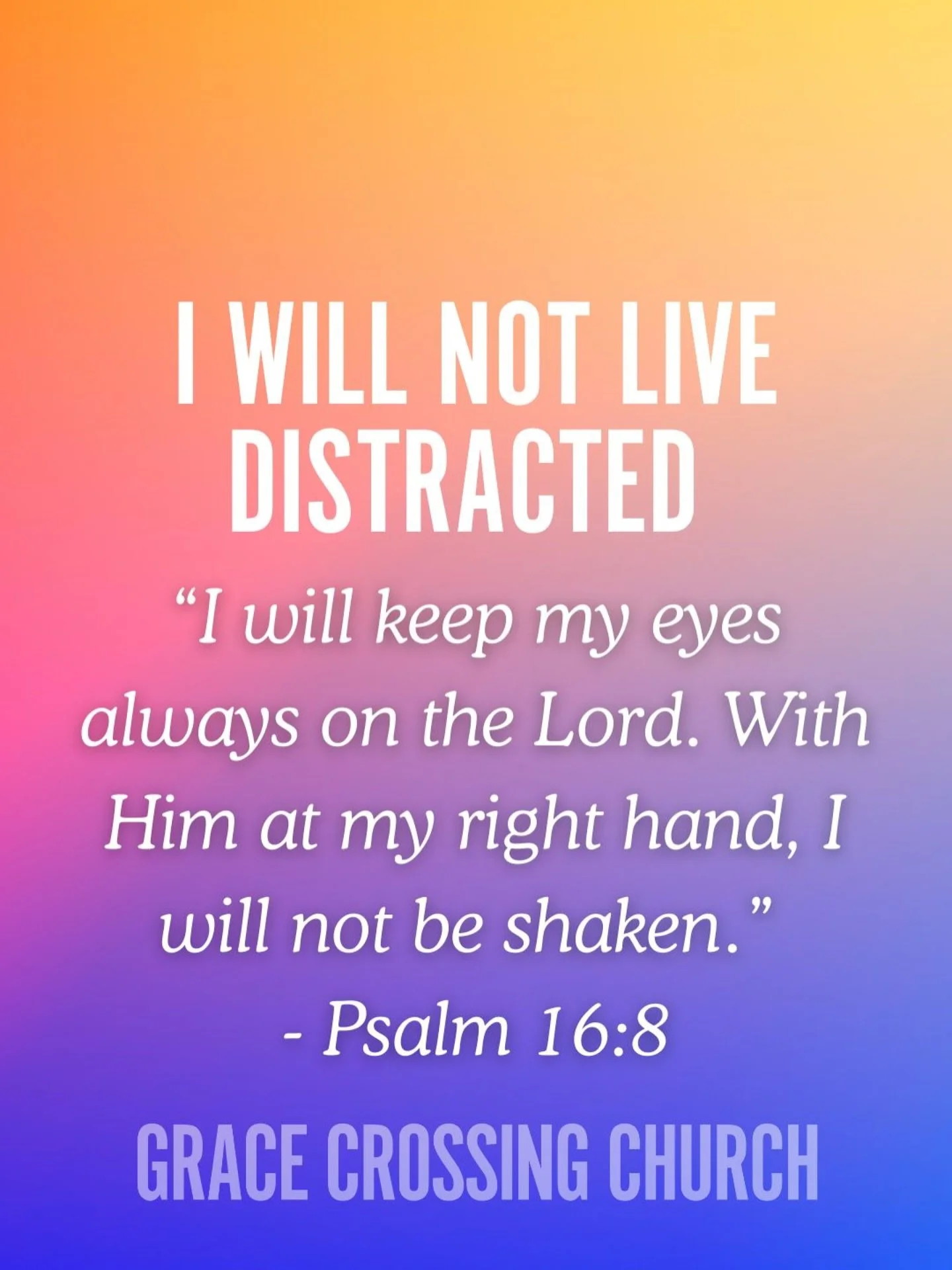 Download our GC phone wallpaper and declare that you will not live distracted! Join us this Sunday at 10a as we continue our series, Raised By a Casino, and discuss distraction. Check the Church Center app for details about the coming week&rsquo;s ch