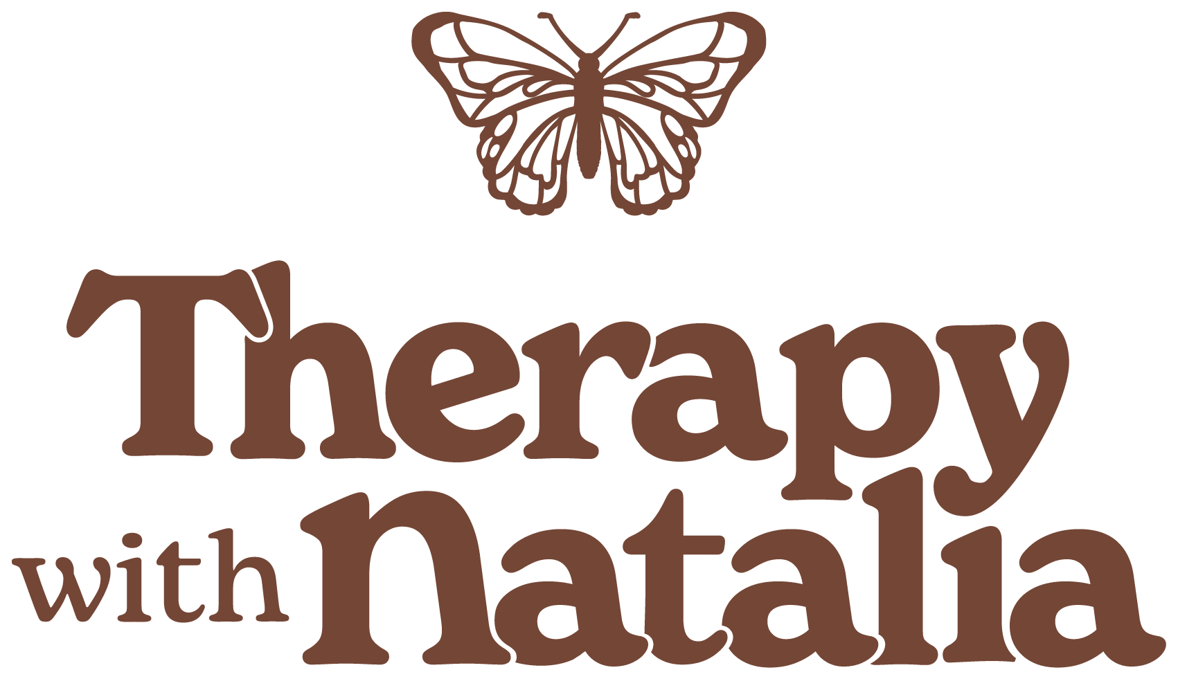 orange county counseling logo brown therapy with natalia with buttlerfly graphic
