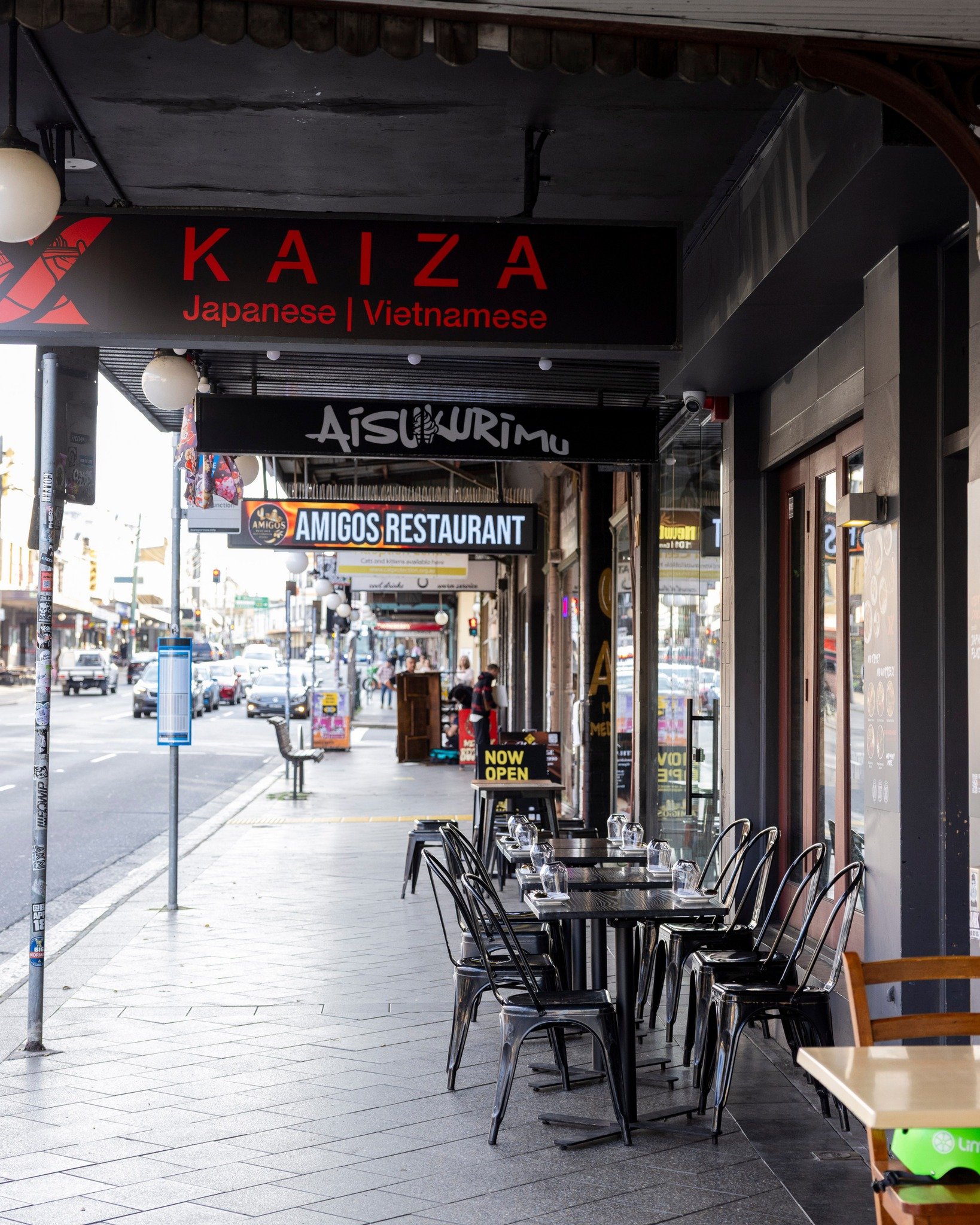 Kaiza&rsquo;s outdoor seating along Enmore Road reflects the same balance as the menu: open, relaxed, and shaped by Vietnamese warmth and Japanese precision.

As Autumn settles in, the cooler air suits charcoal-grilled dishes and layered flavours tha