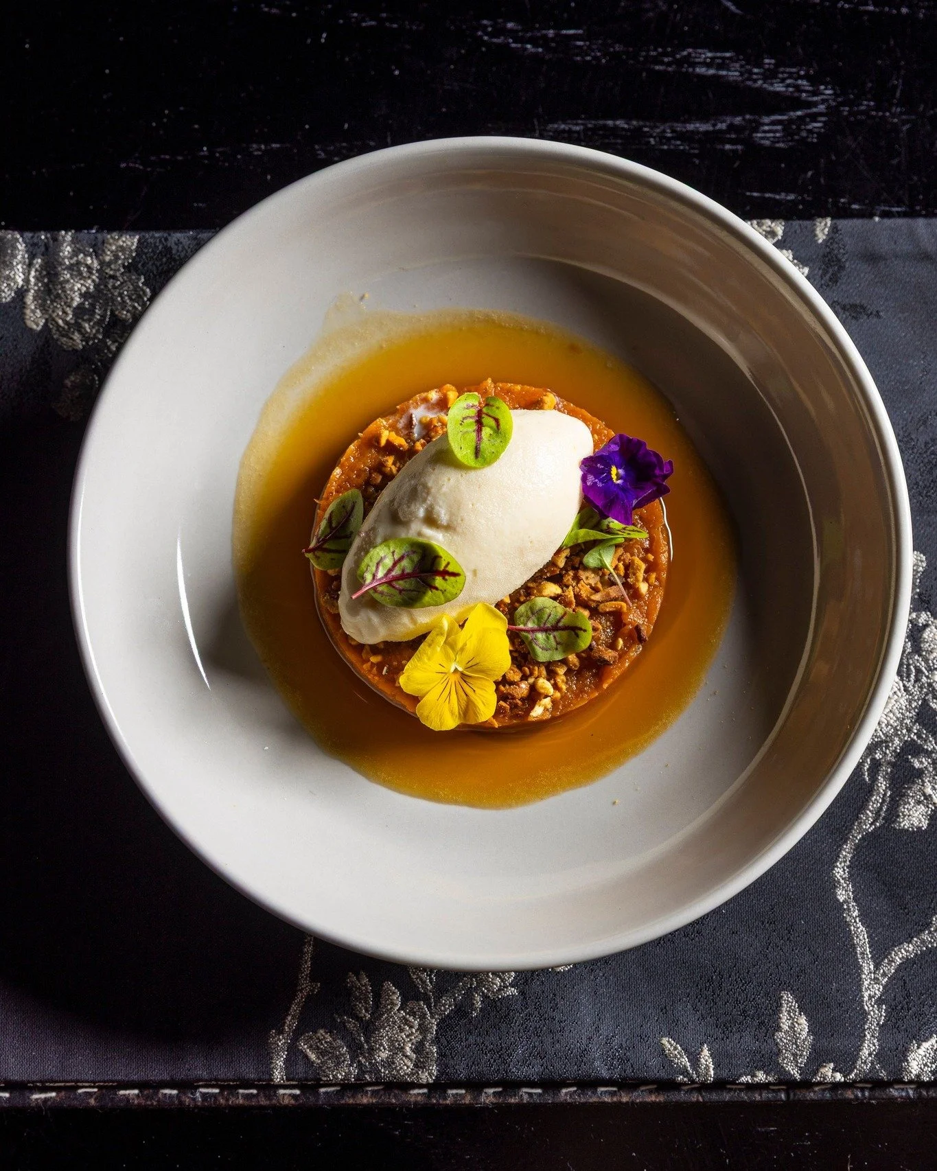 Dessert here carries more than just sweetness, it carries influence.

The baked sweet potato draws from Vietnamese flavours with ginger coconut and roasted peanut, paired with pistachio ice cream to add contrast and depth. It reflects how Kaiza blend