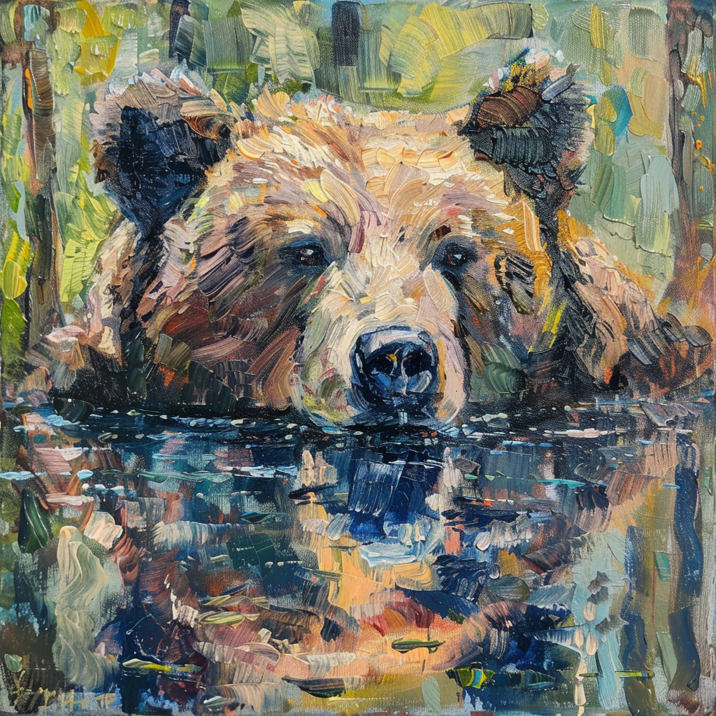 Bear Reflection (Monet Style)