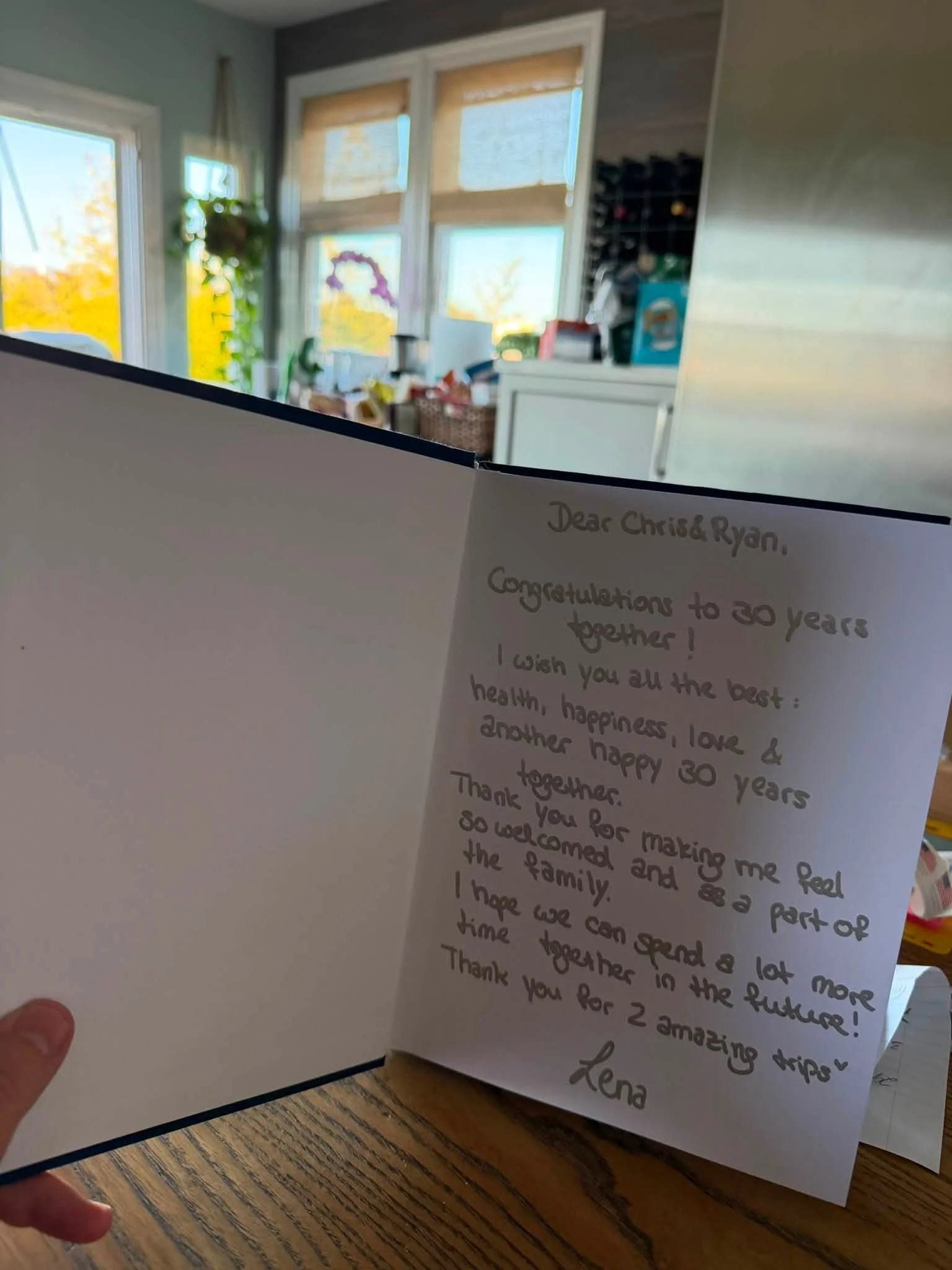 During outlet anniversary party in Spain, our nephew&rsquo;s girlfriend made us the most special recipe book that I needed to share! Walter Moody Lena Mertens. So special and thoughtful and a treasure.
