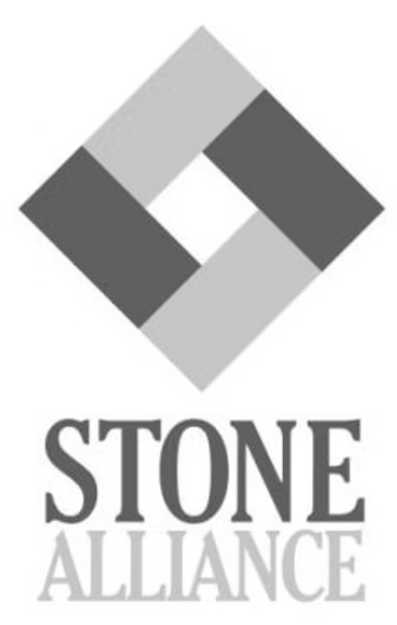 Logo of Stone Alliance featuring a diamond-shaped geometric design and the text 'Stone Alliance' beneath it.