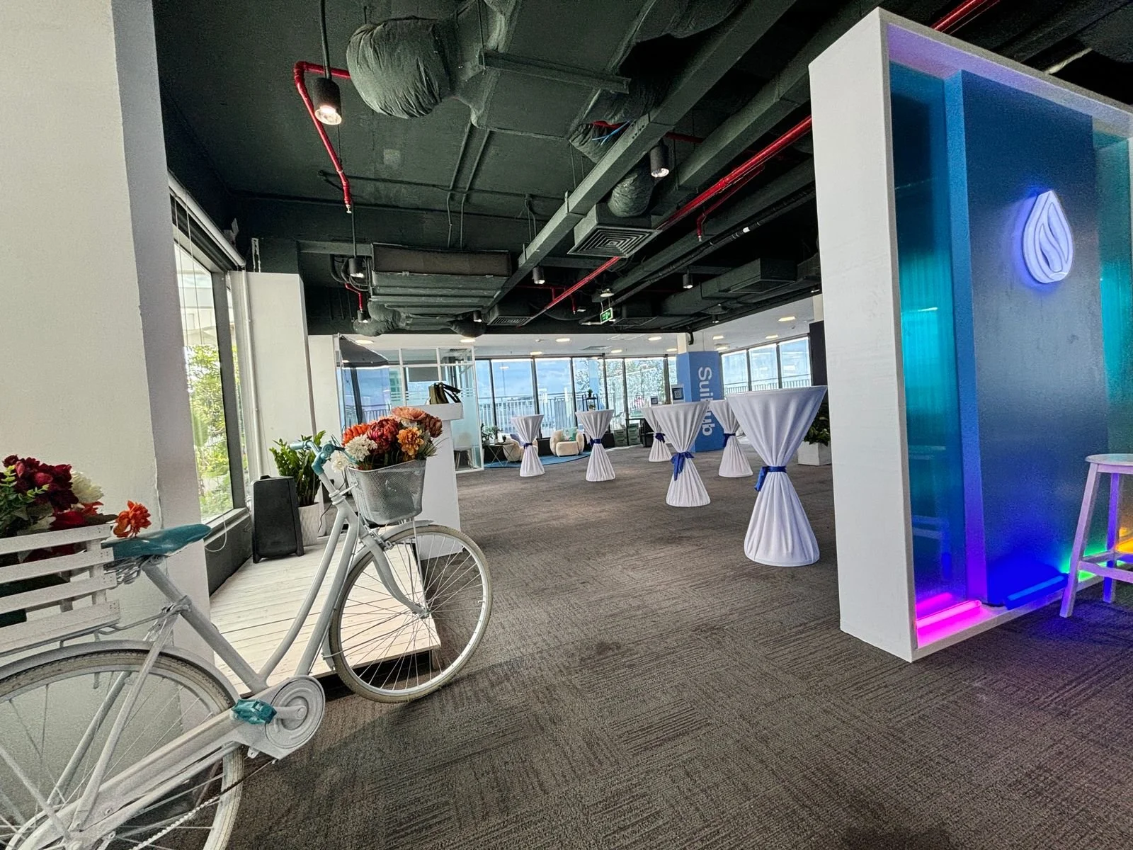 A cocktail setup was prepared for the launch of the community hub.