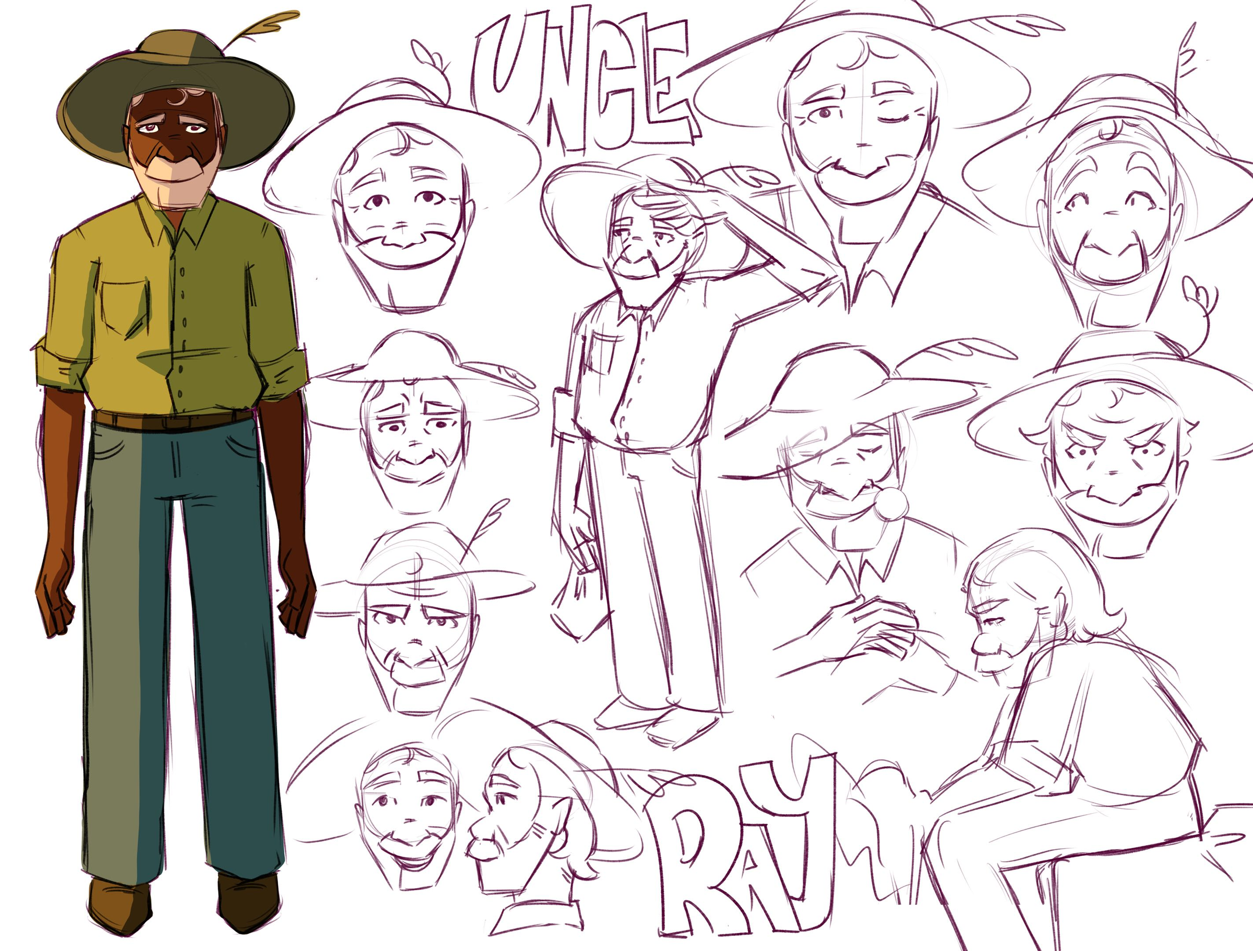 Character sheet for Uncle Ray